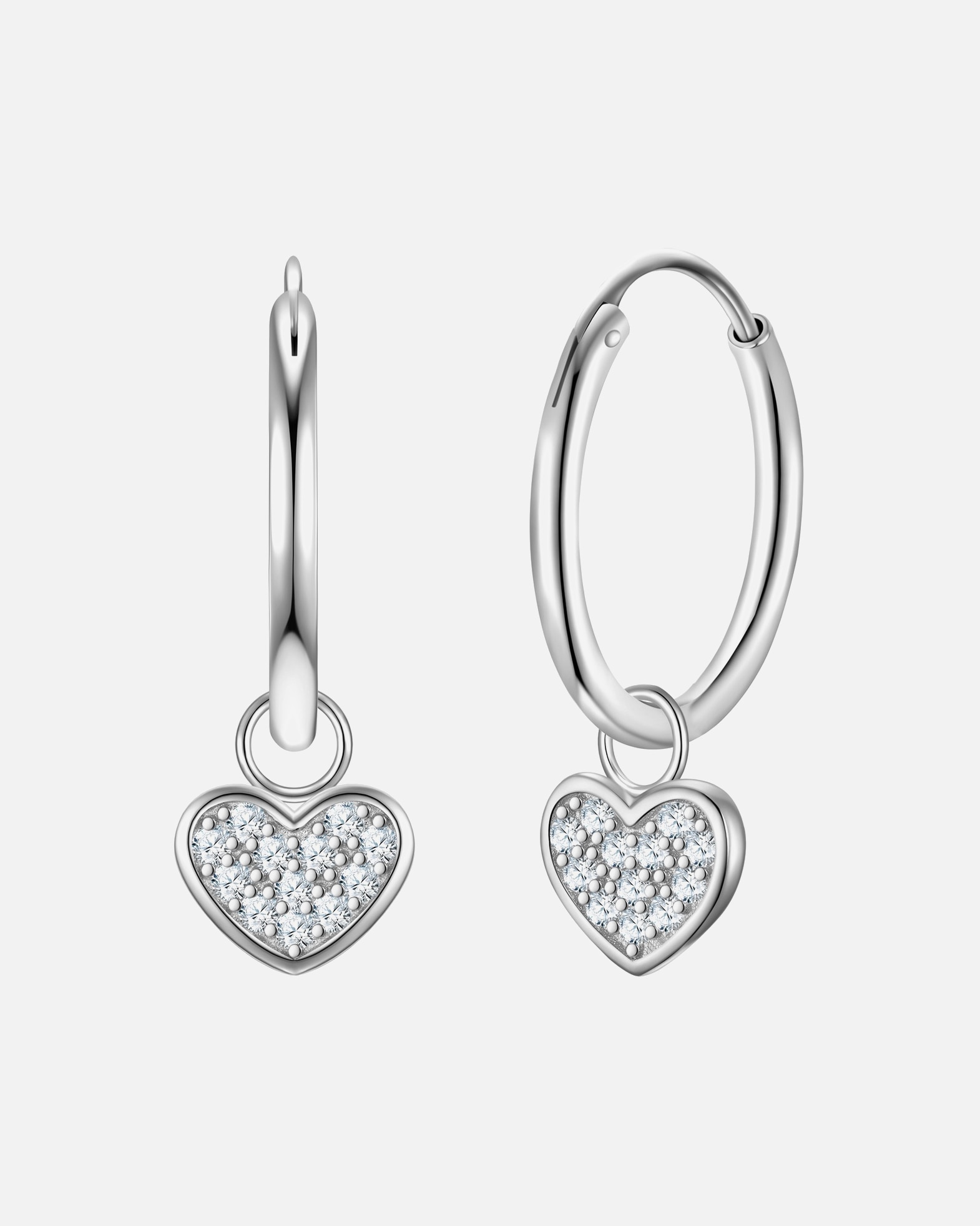 Créoles pour Femme Rafaela Donata Boucles d´oreilles Coeur en Argent sterling en Argent 22,8 mm