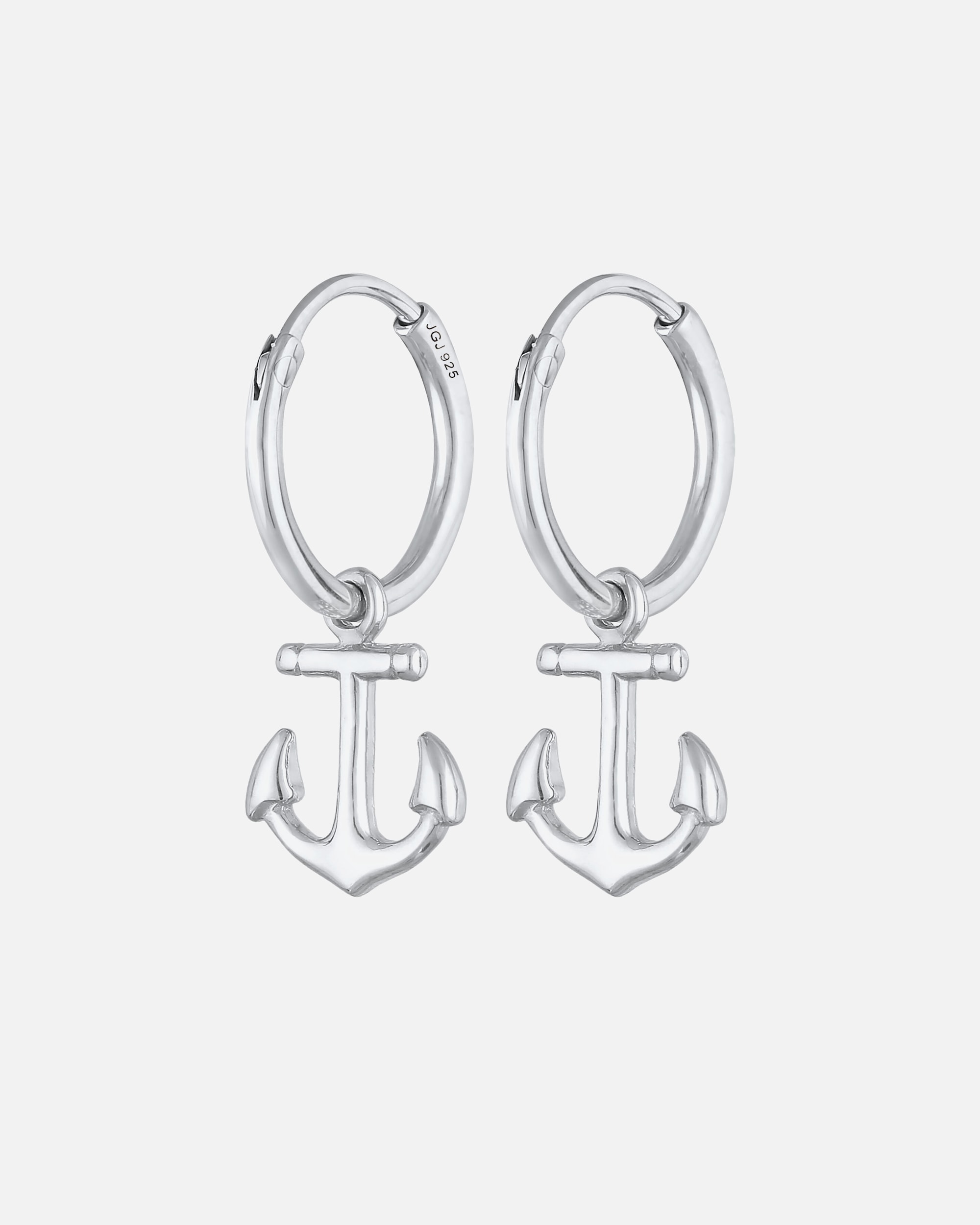 Boucles d'oreilles pour Femme Elli Femmes créoles Ancre pendentif maritime en argent sterling 925 silberfarben