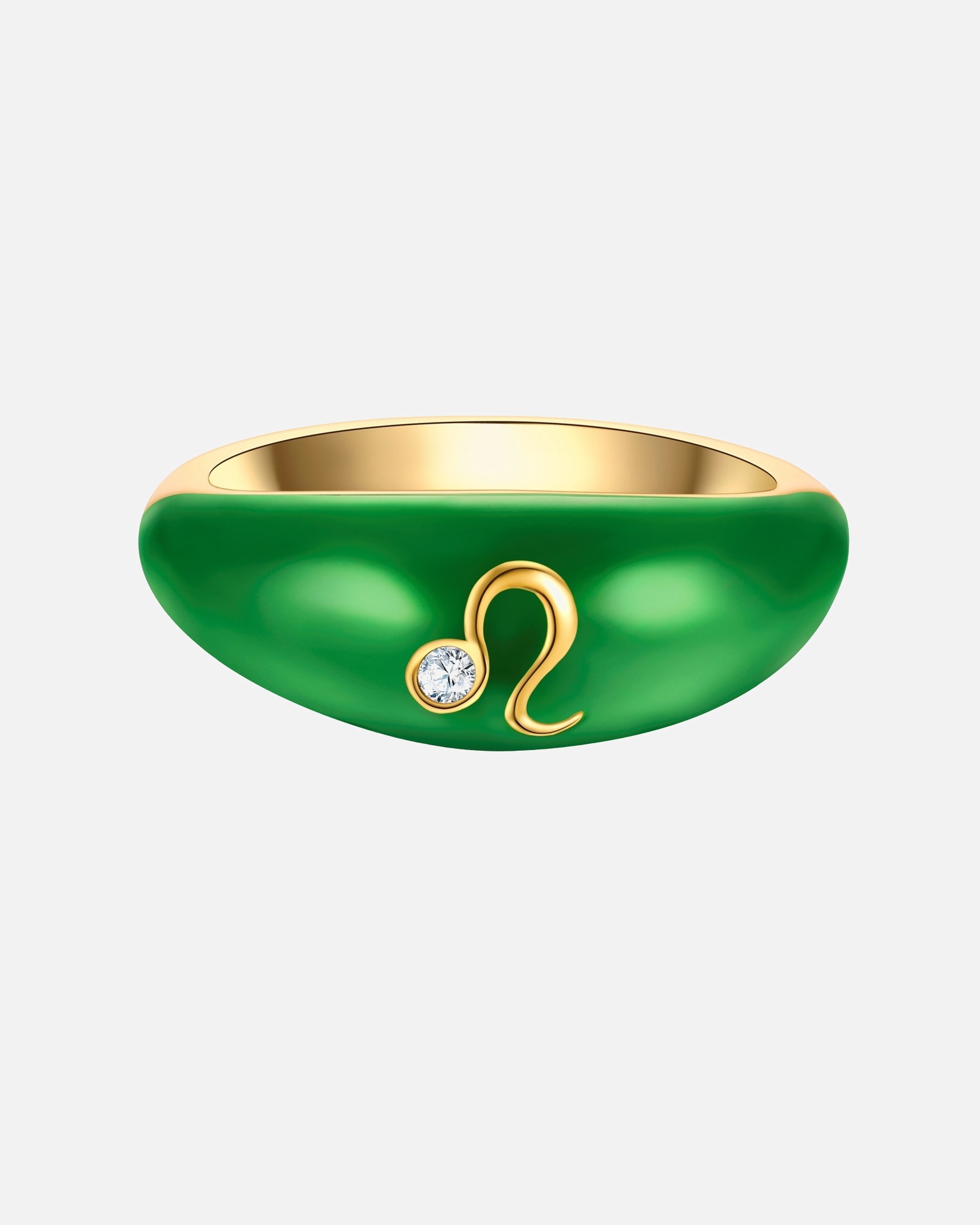 Bague pour Femme Glanzstücke München Bague Zodiaque Leo en Argent sterling en Or jaune 58