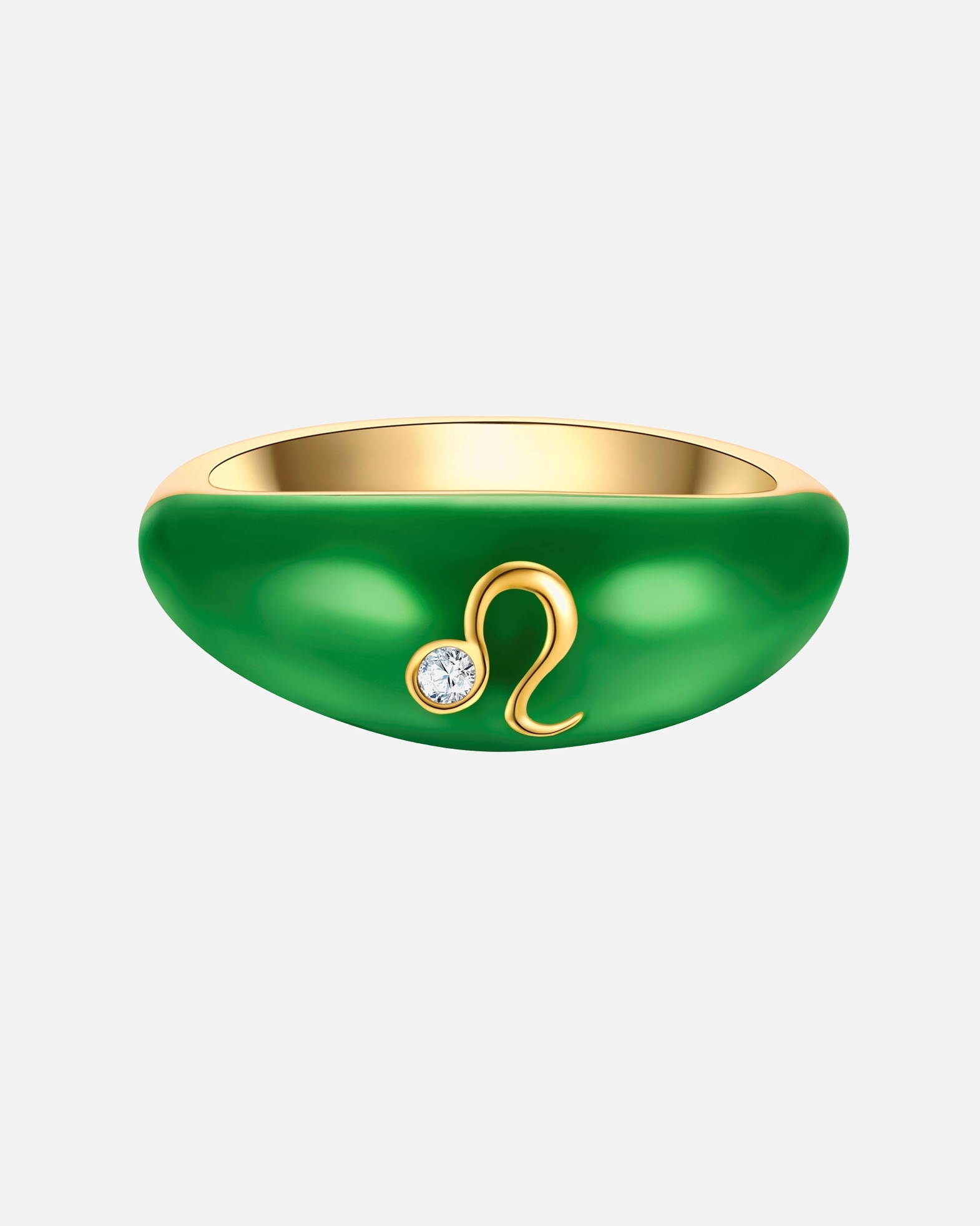 Bague pour Femme Bague Zodiaque Leo en Argent sterling en Or jaune 52