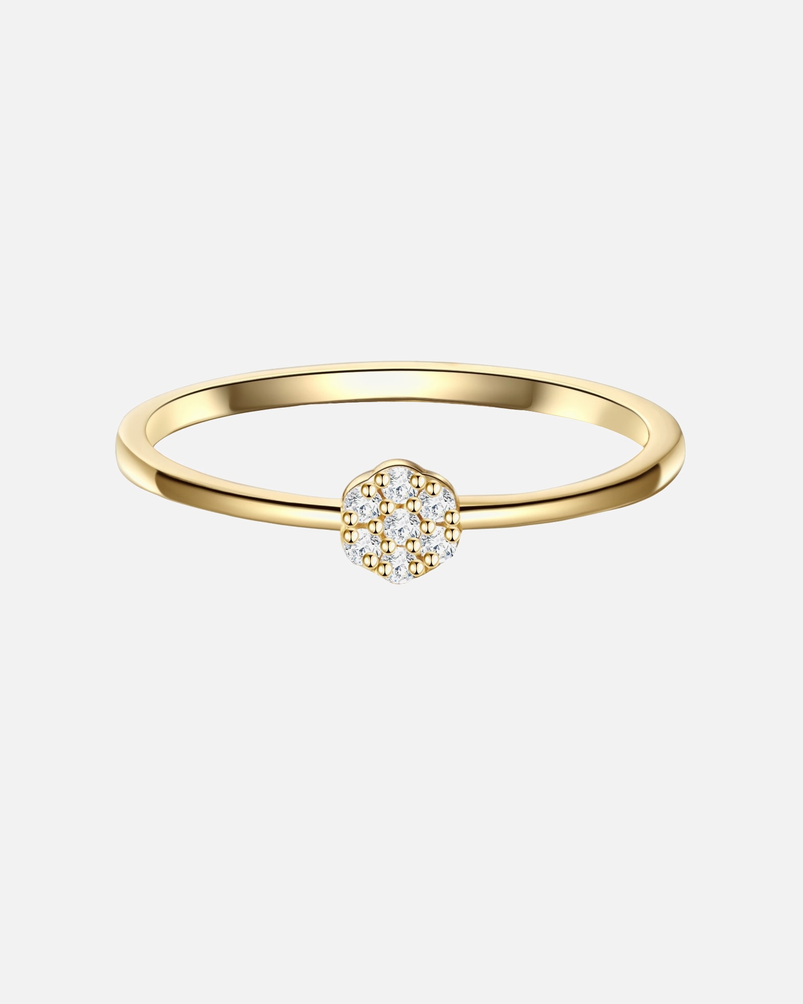 Bague pour Femme Lulu & Jane Bague en Laiton en Or jaune 56