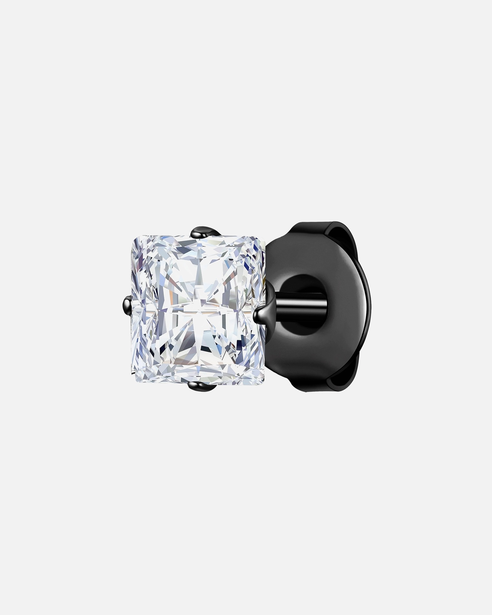 Boucles d'oreilles pour Homme True Rebels Boucles d´oreilles en Acier inoxydable en Noir 6,8 mm