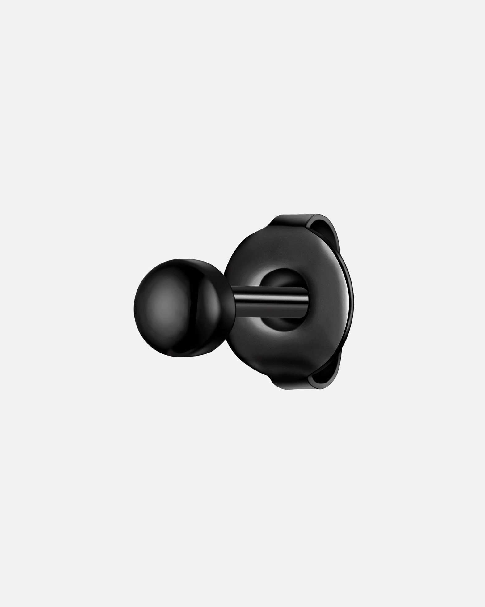 Boucles d'oreilles pour Homme True Rebels Boucles d´oreilles en Acier inoxydable en Noir 3,9 mm