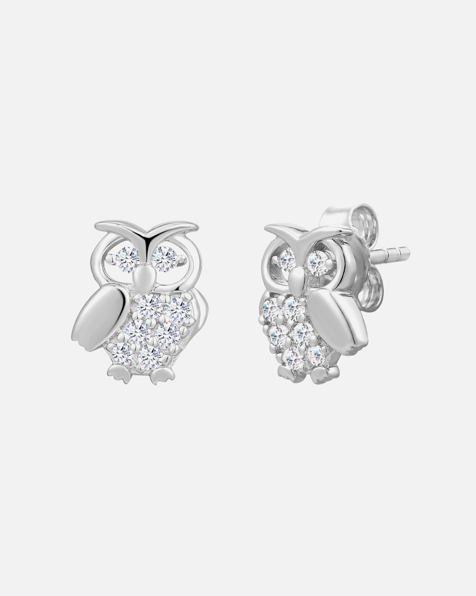 Boucles d'oreilles pour Femme Boucles d´oreilles Chouette en Argent sterling en Argent 9,9 mm
