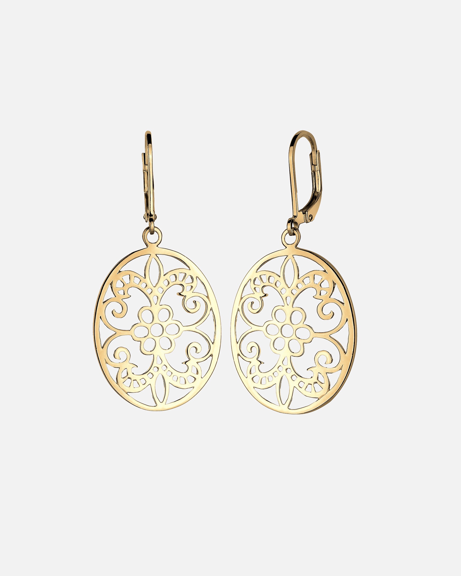 Boucles d'oreilles pour Femme Elli Ornement Floral Oriental Filigrane 925 Argent goldfarben
