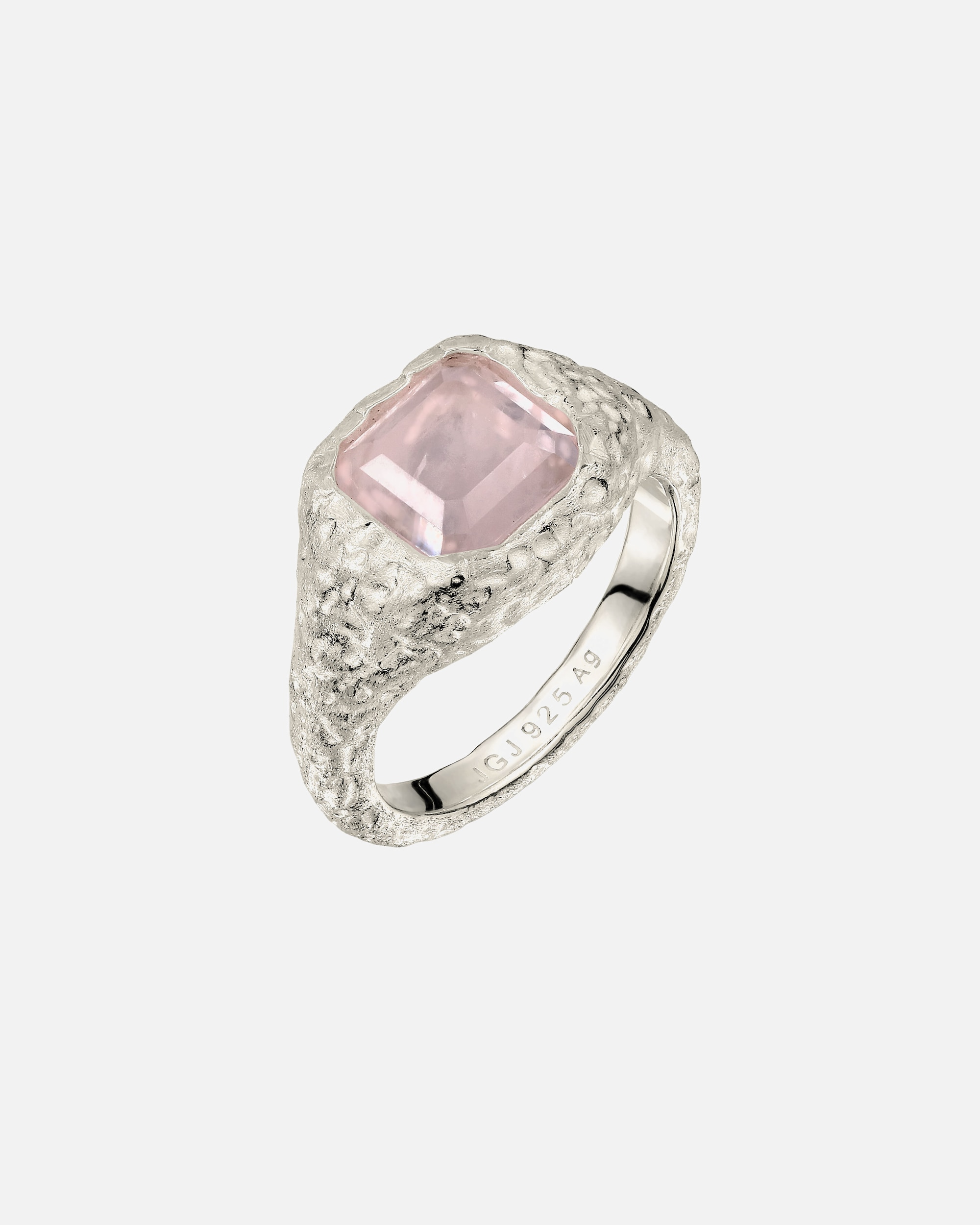 Bague pour Femme Haze & Glory Default Brand Line Bague Cercle Quartz Rose 925 Sterling Silver 58