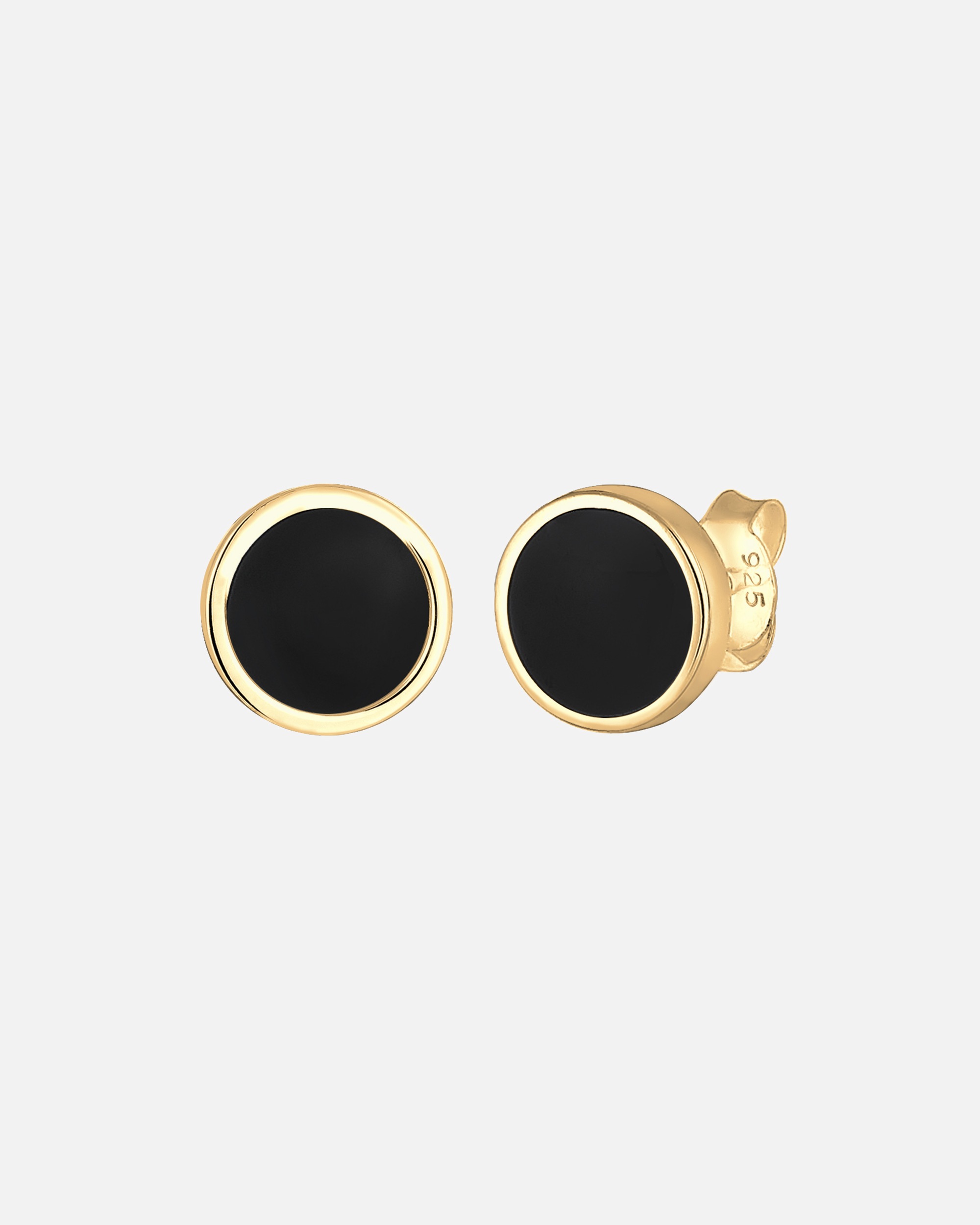Boucles d'oreilles pour Homme KUZZOI Basic Cercle Géo Émail 925 Argent goldfarben