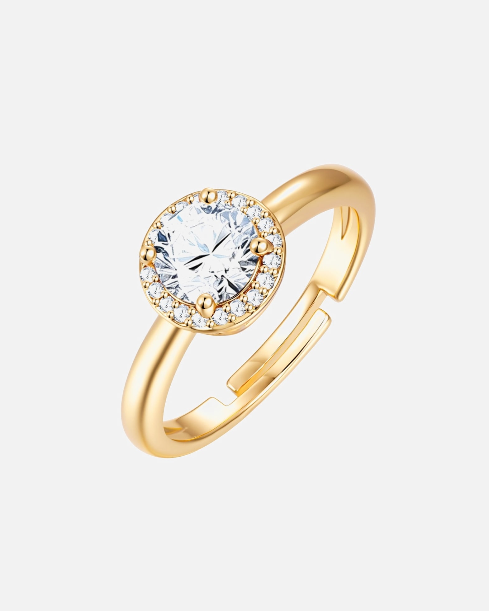 Bague pour Femme Lulu & Jane Bague en laiton en Or avec Zircon 56