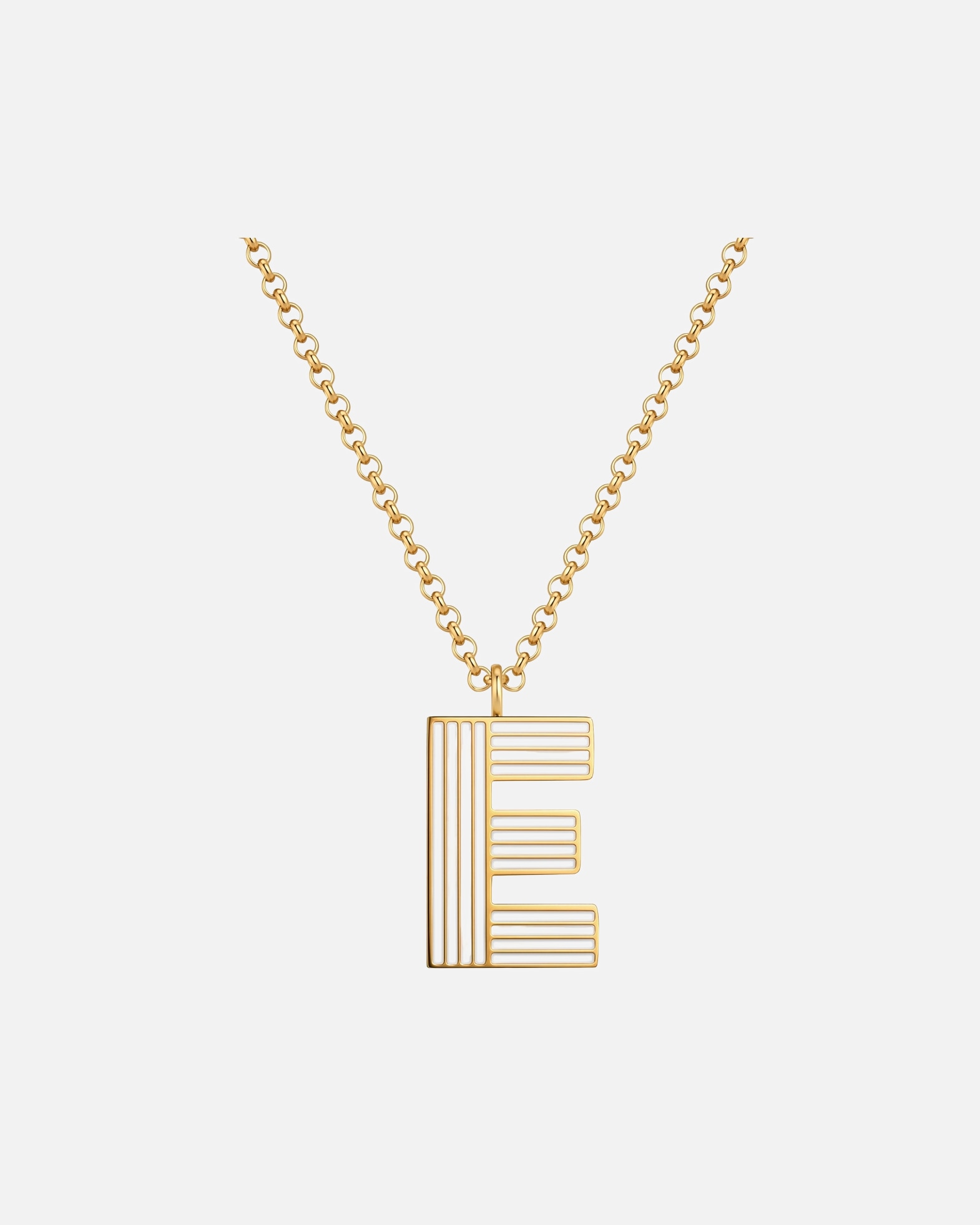 Collier pour Femme Glanzstücke München Collier Lettre E en Acier Inoxydable en Doré 40,0 cm Basiskette + 5,0 cm Verlängerung