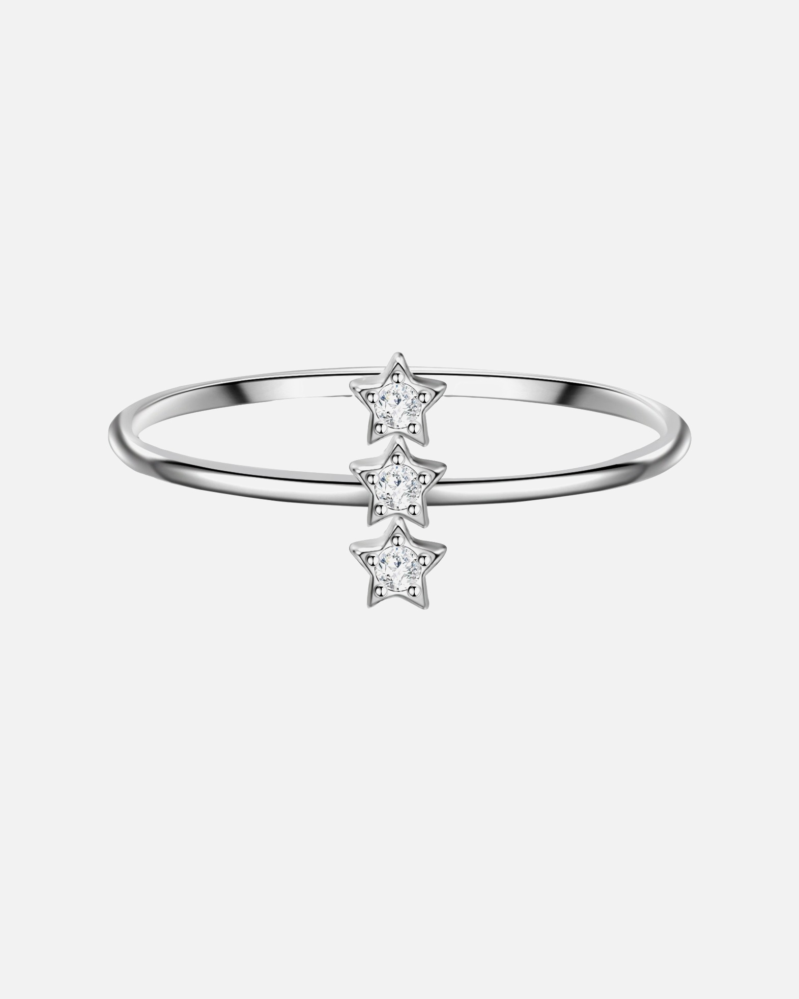 Bague pour Femme Glanzstücke München Bague en argent Étoiles Argent sterling Oxyde de zirconium (CZ) en Argent 48