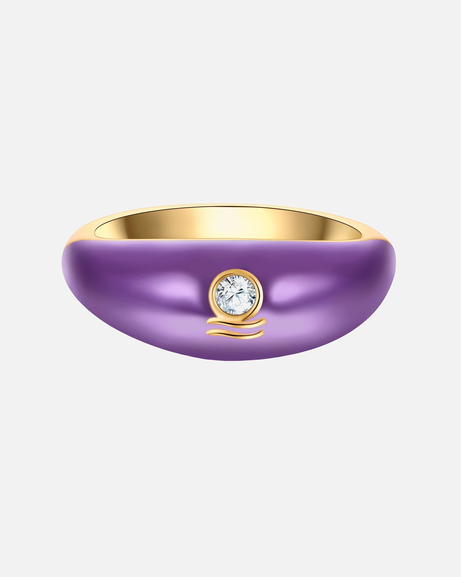 Bague pour Femme Glanzstücke München Bague Zodiaque Balance en Argent sterling en Or jaune 50
