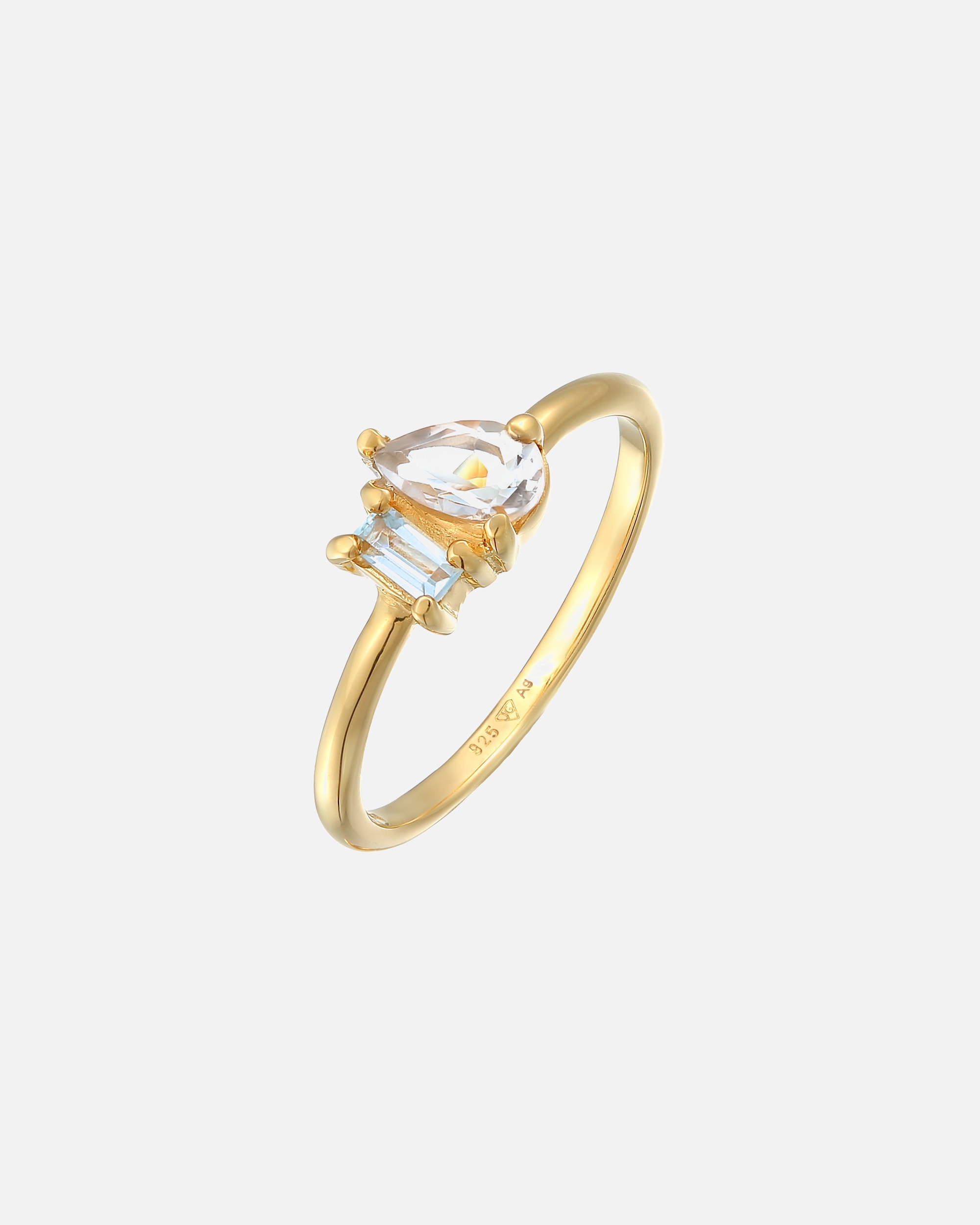 Bague pour Femme Elli PREMIUM Elli PREMIUM Ring Topas Tropfen Elegant 925 Silber vergoldet 54