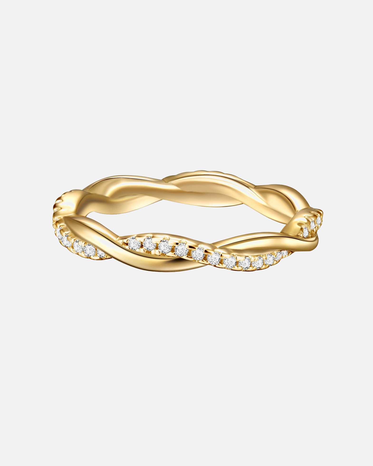 Bague pour Femme Trilani Bague aus Sterling Silber in Gelbgold mit Zirkonia 58