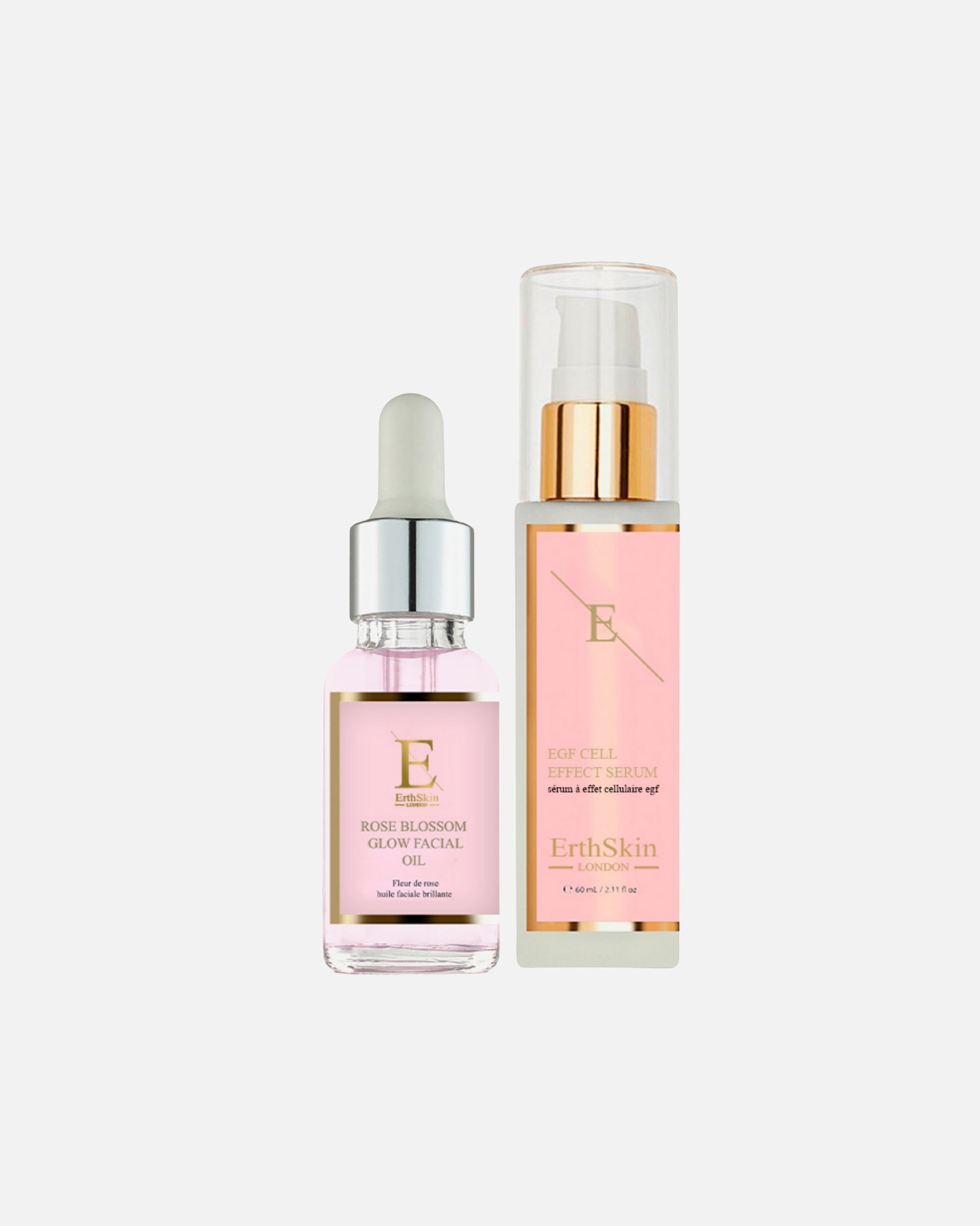 Coffret soin visage pour Femme ErthSkin London Duo Éclat EGF & Rose 1 pièce