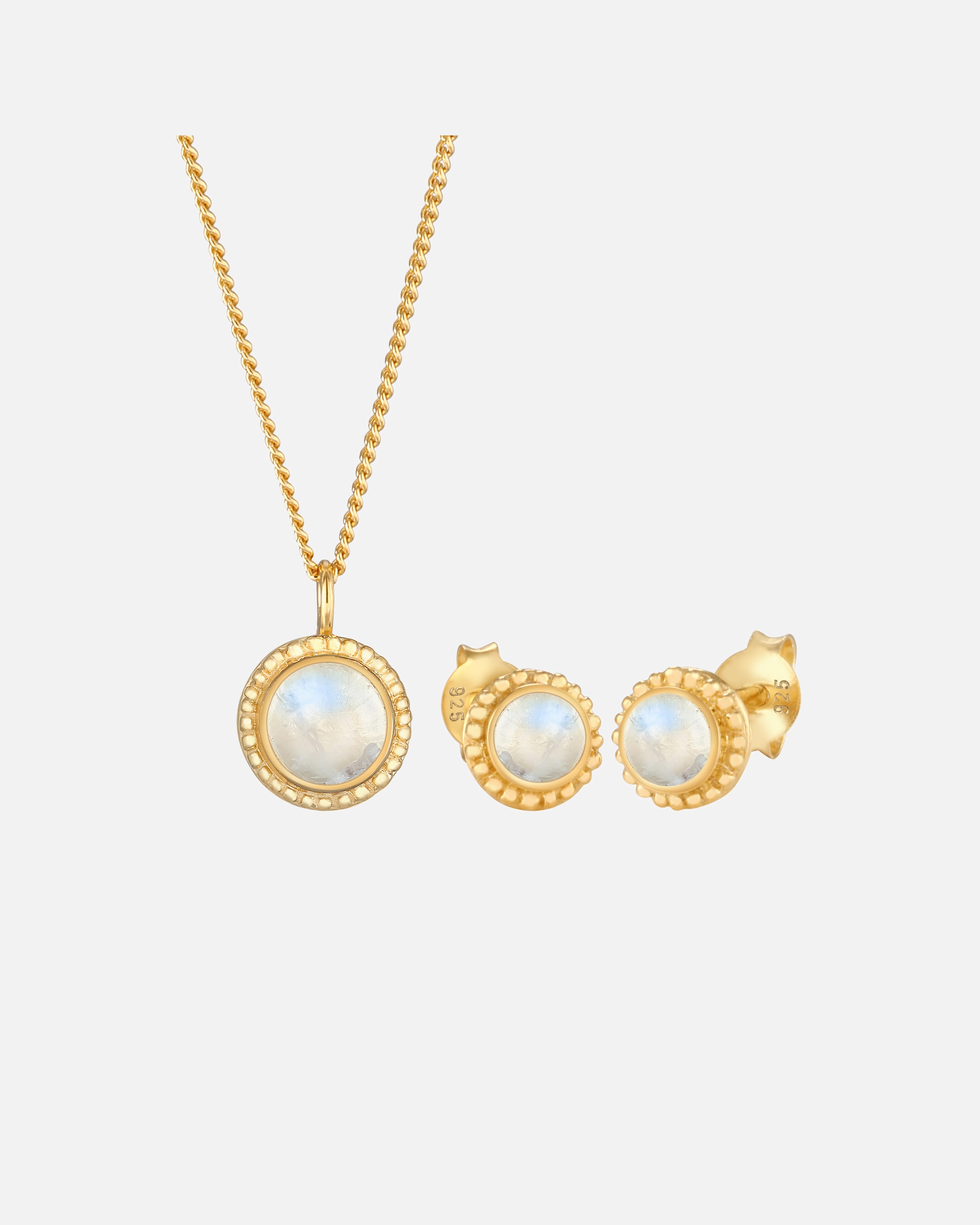 Bijoux pour Femme Elli PREMIUM Pierre de lune Rond Fleur Boho 925 en Argent Sterling golfarben