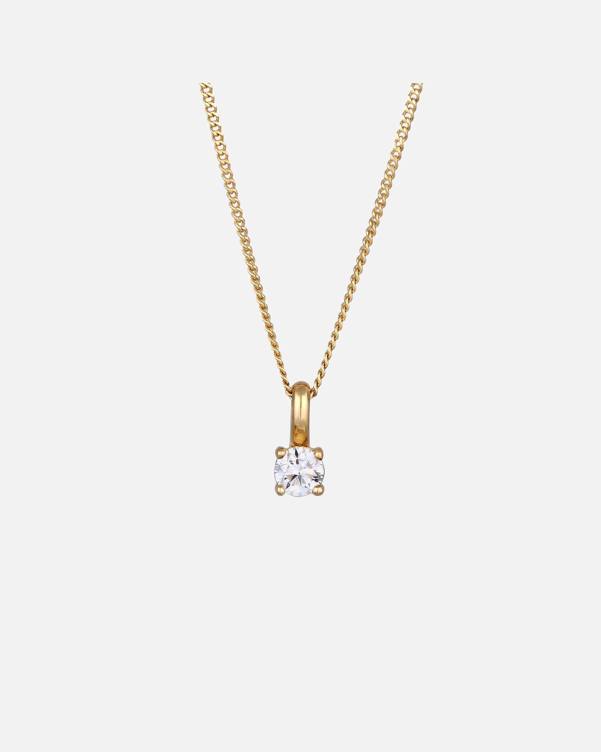 Collier pour Femme Collier court Diamant de synthèse Blanc Brillant (0.034 ct) 585 Or jaune 42