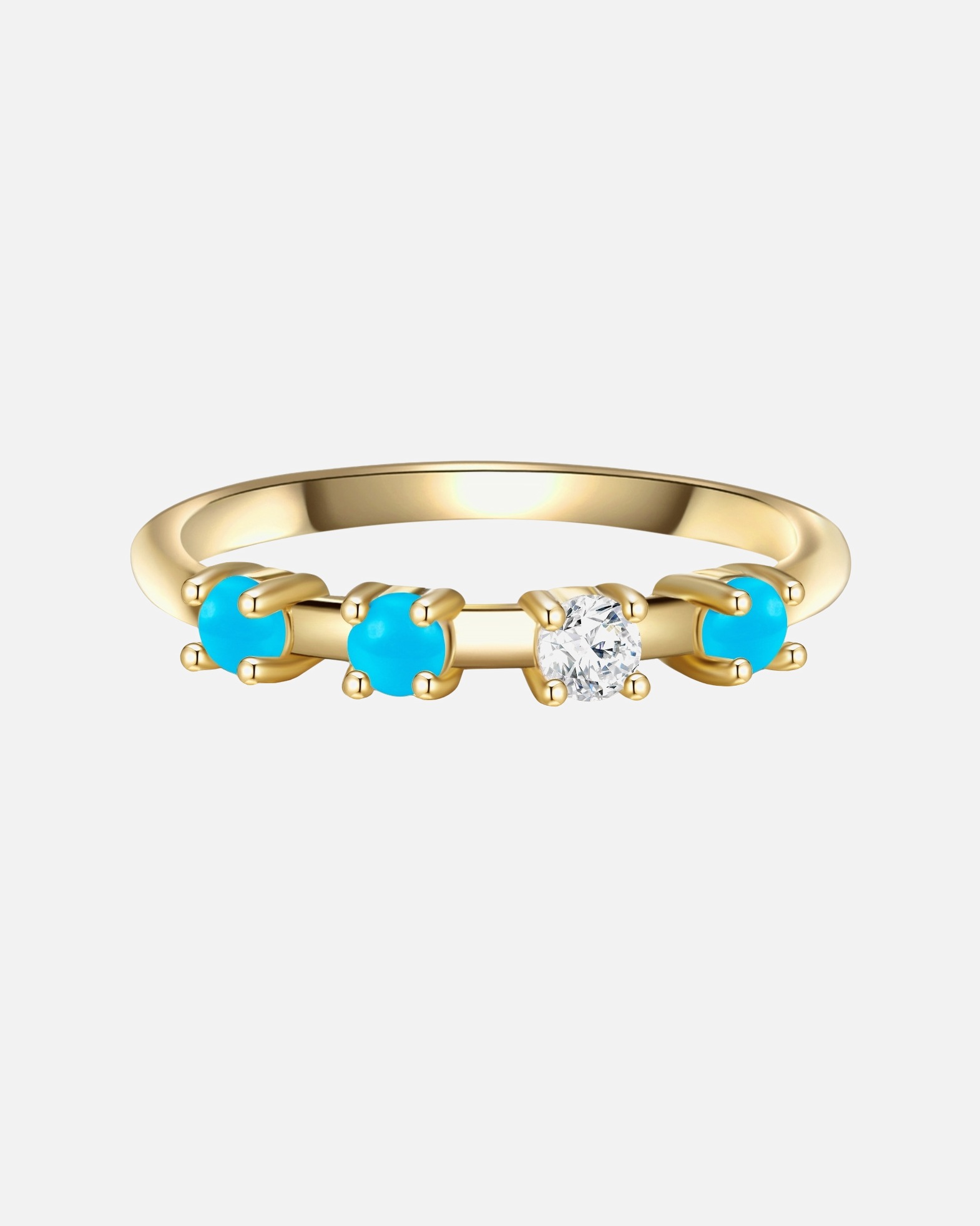 Bague pour Femme Bague en argent Argent sterling Oxyde de zirconium (CZ) en Or jaune 60