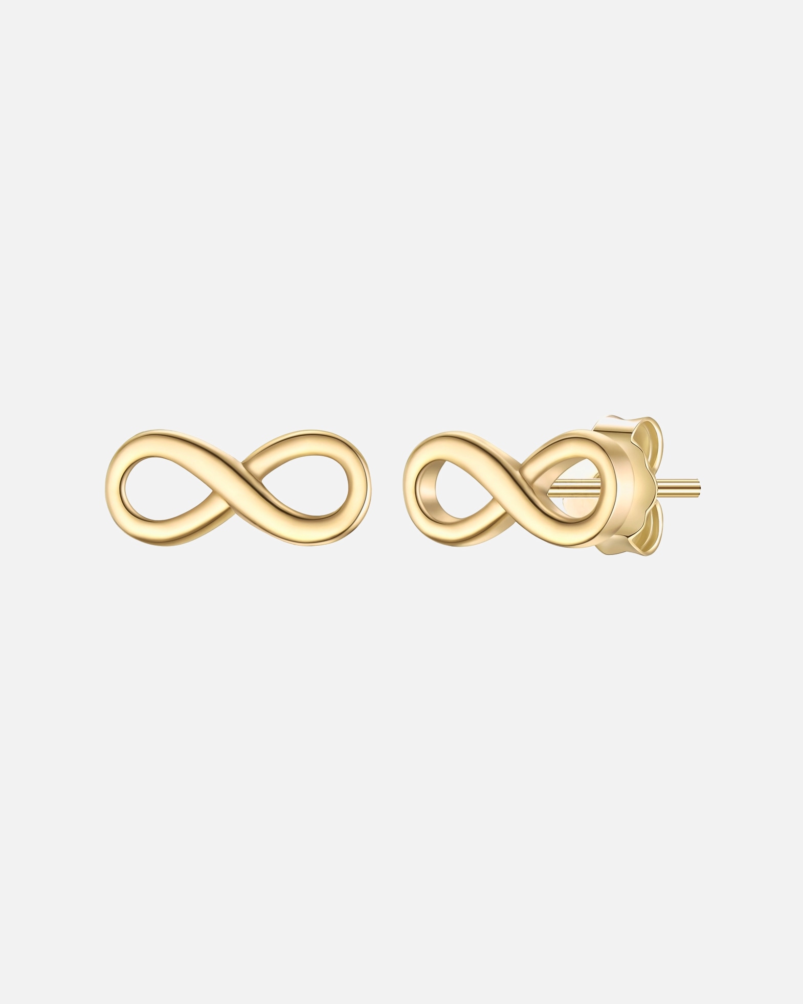 Boucles d'oreilles pour Femme Glanzstücke München Boucles d'oreilles Infinity en argent sterling en or jaune 3,6 mm