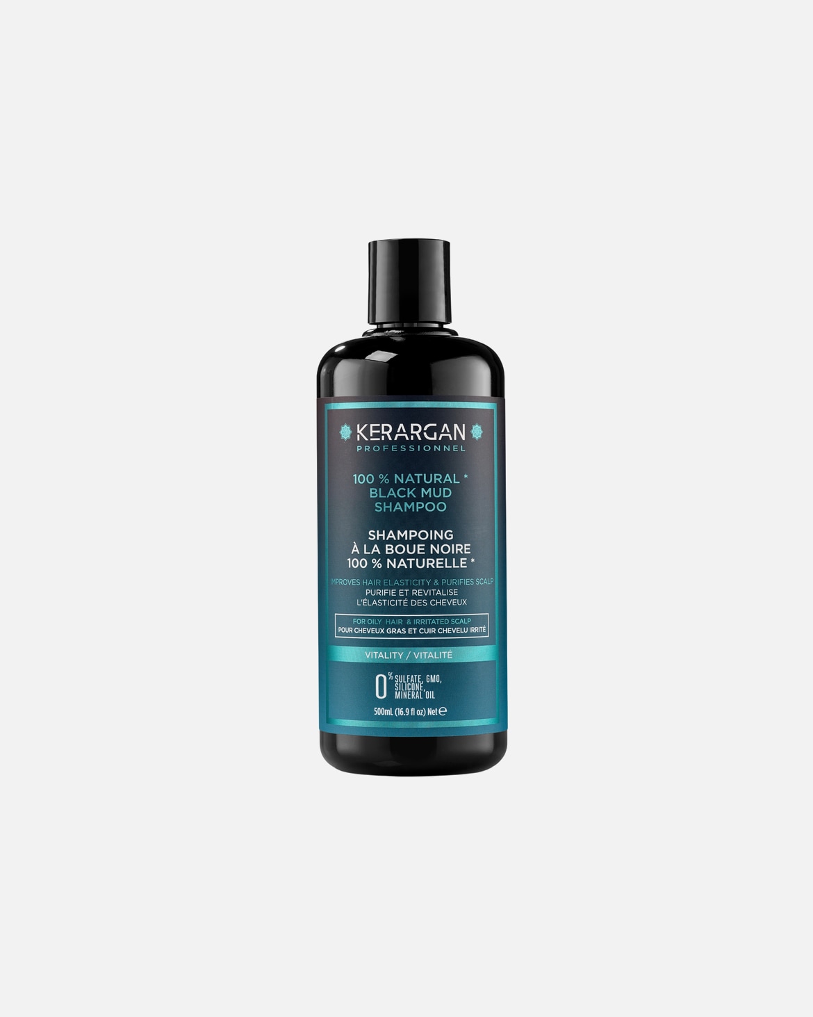 Shampooing pour Unisexe Kerargan Kerargan - Shampoing Revitalisant à la Boue Noire - 500ml Kerargan - Shampoing Revitalisant à la Boue Noire - 500ml
