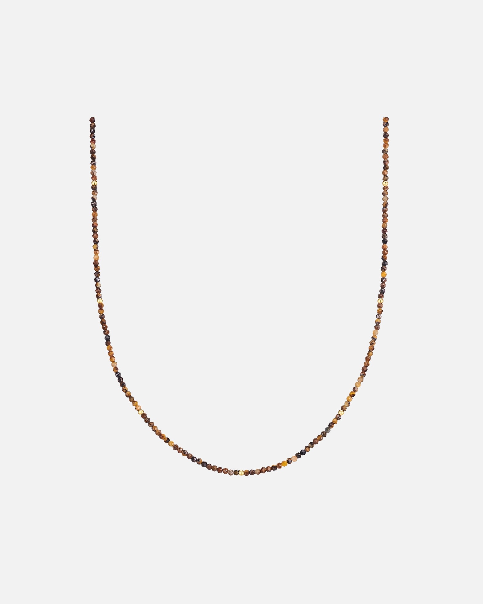 Collier pour Femme Glanzstücke München Collier en acier inoxydable en doré avec œil de tigre Chaîne de base 40,0 cm + extension 5,0 c