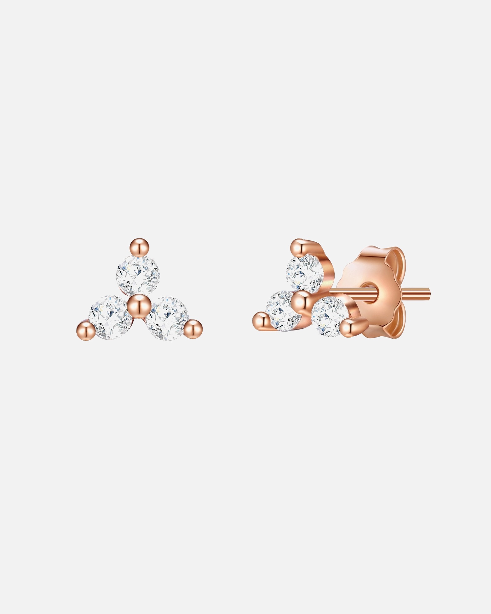 Boucles d'oreilles pour Femme Glanzstücke München Puces d'oreilles en argent Argent sterling Oxyde de zirconium (CZ) en Or jaune or rose