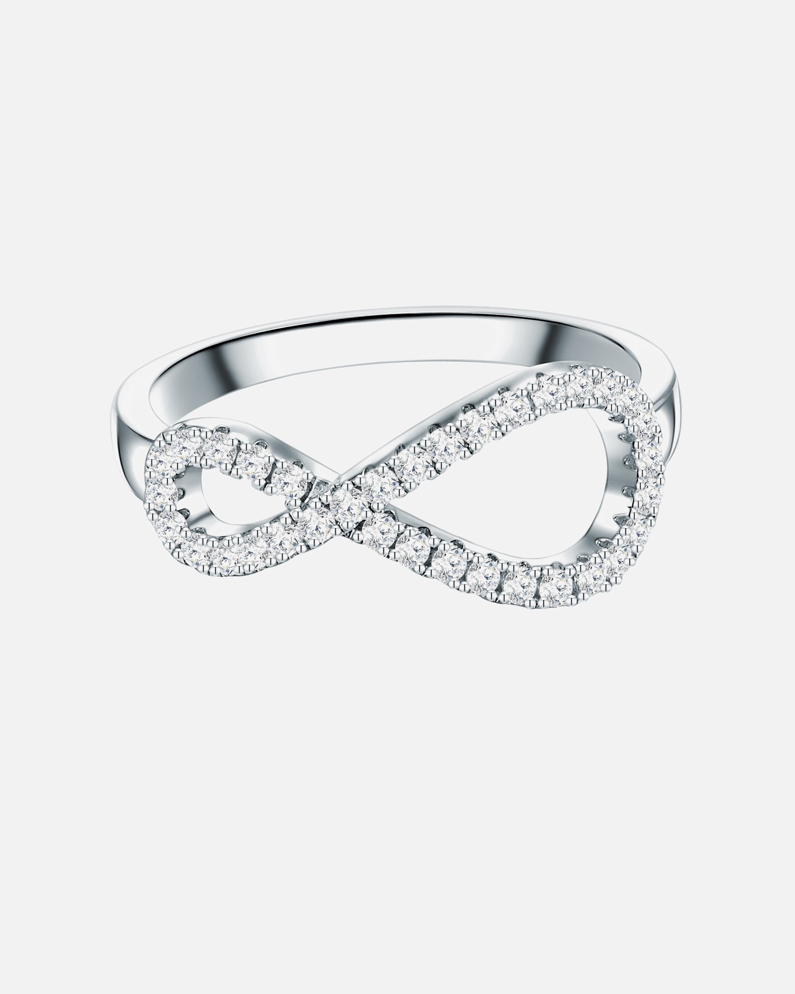 Bague pour Femme Bague en argent Argent sterling Oxyde de zirconium (CZ) en Argent 54