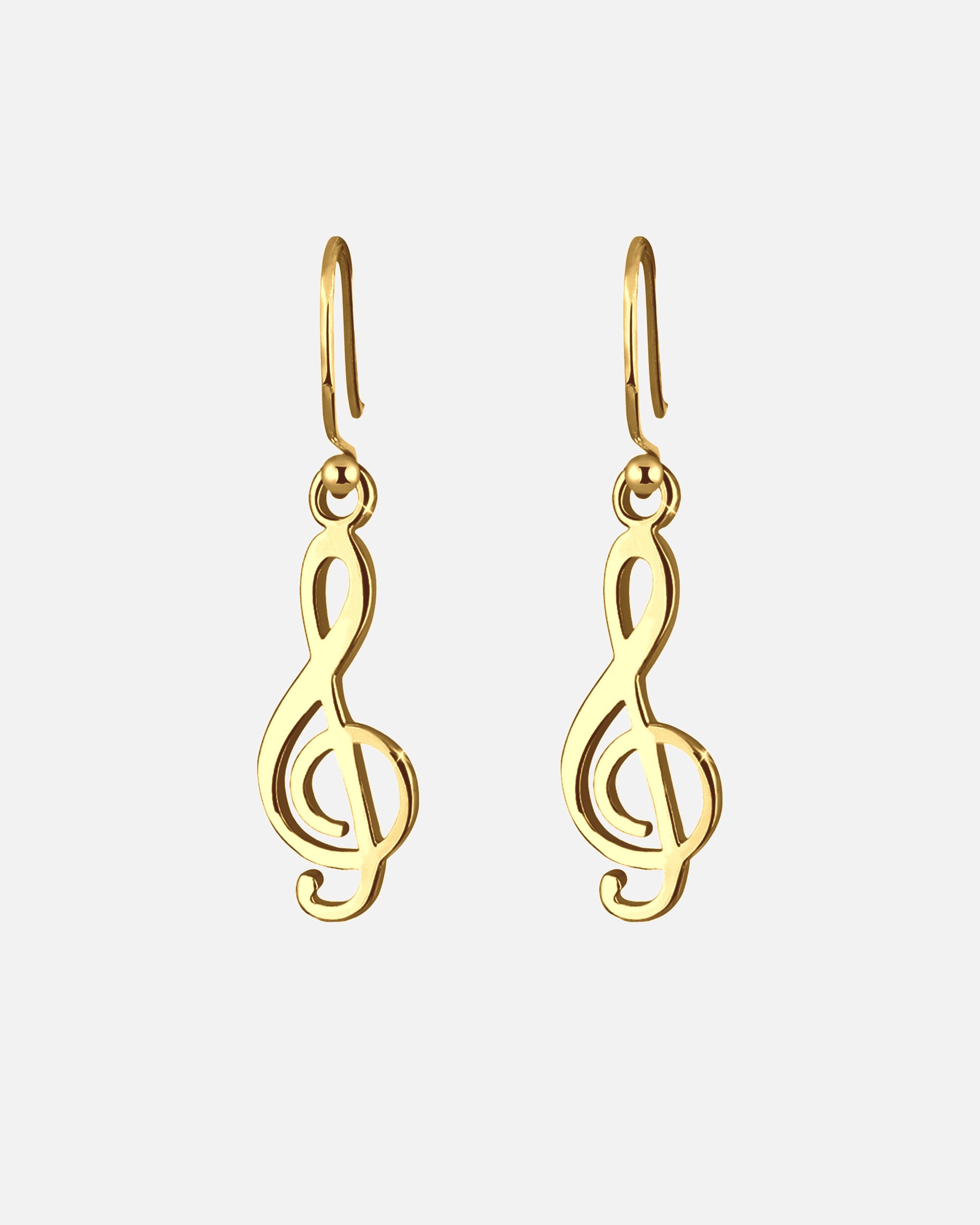 Boucles d'oreilles pour Femme Elli Femmes Pendentif d'oreilles Clé Musique Cut-Out en Argent Sterling 925 goldfarben