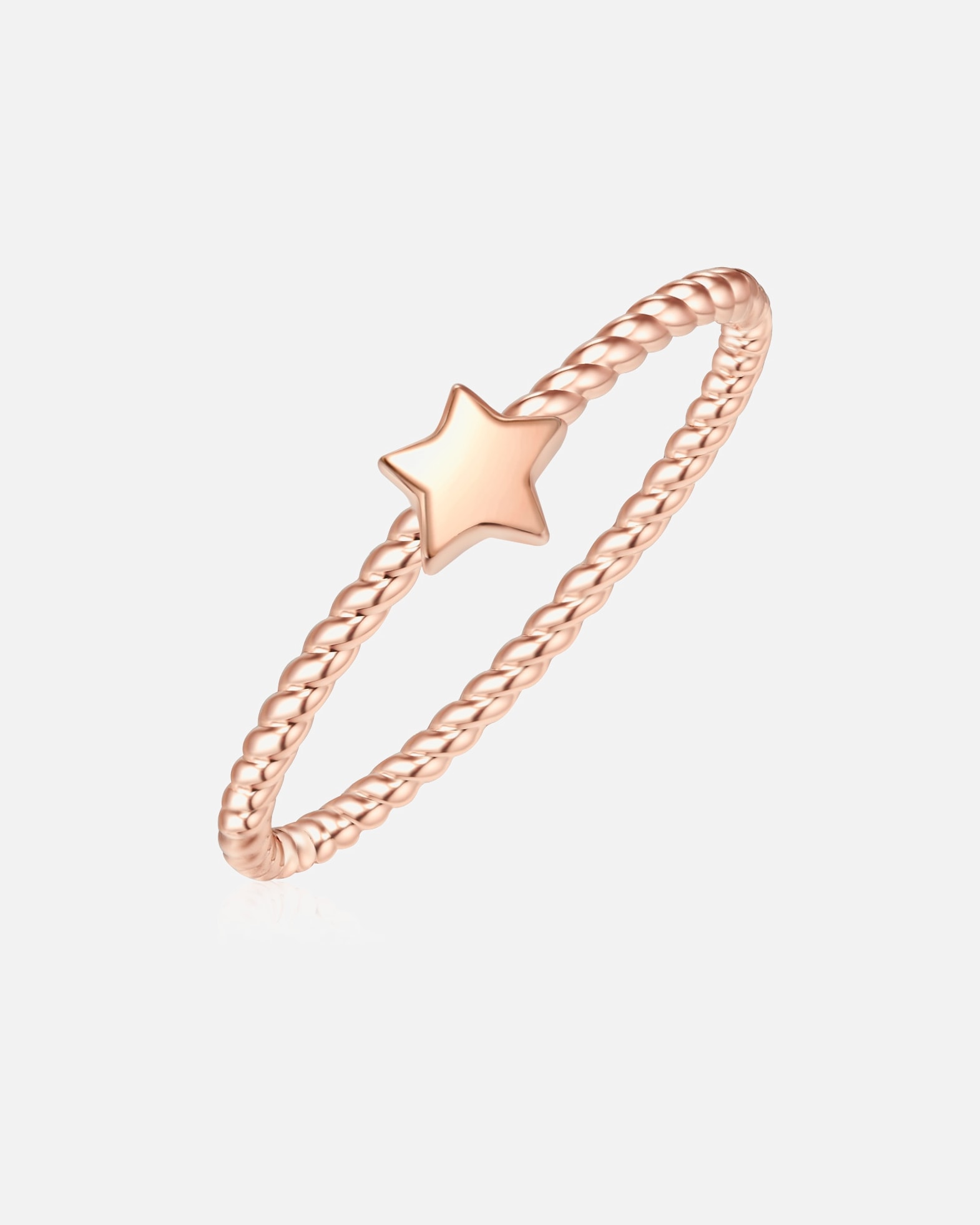 Bague pour Femme Glanzstücke München Bague en argent Étoilé Argent sterling en Or rose 52