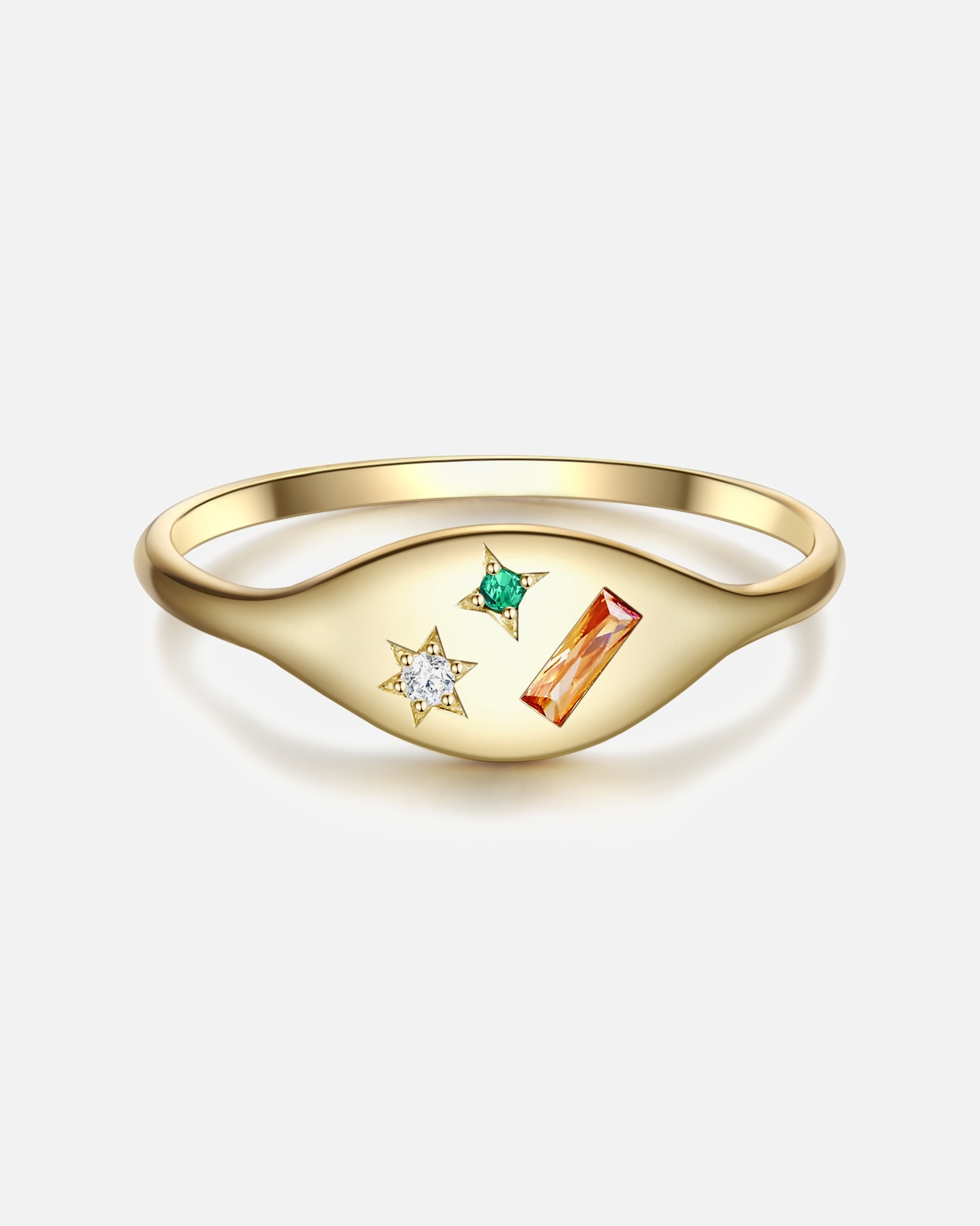 Bague pour Femme Glanzstücke München Bague en argent Argent sterling Oxyde de zirconium (CZ) en Or jaune 54