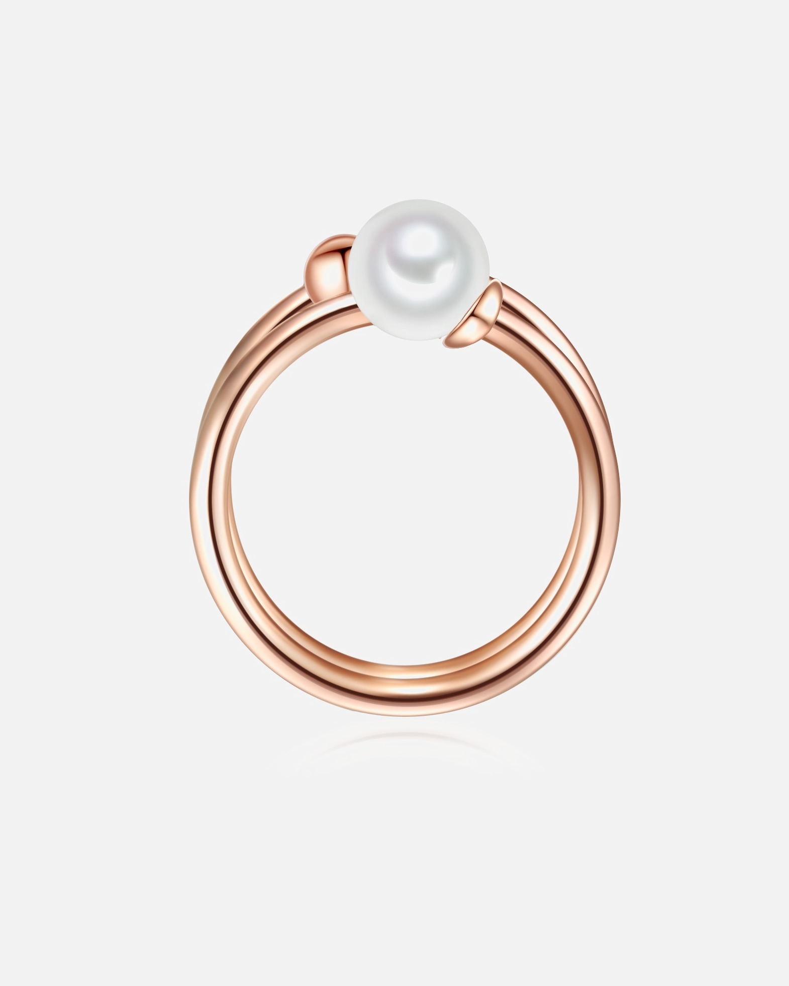 Bague pour Femme Lulu & Jane Bague Argent sterling Perle de culture d'eau douce en Or rose 52