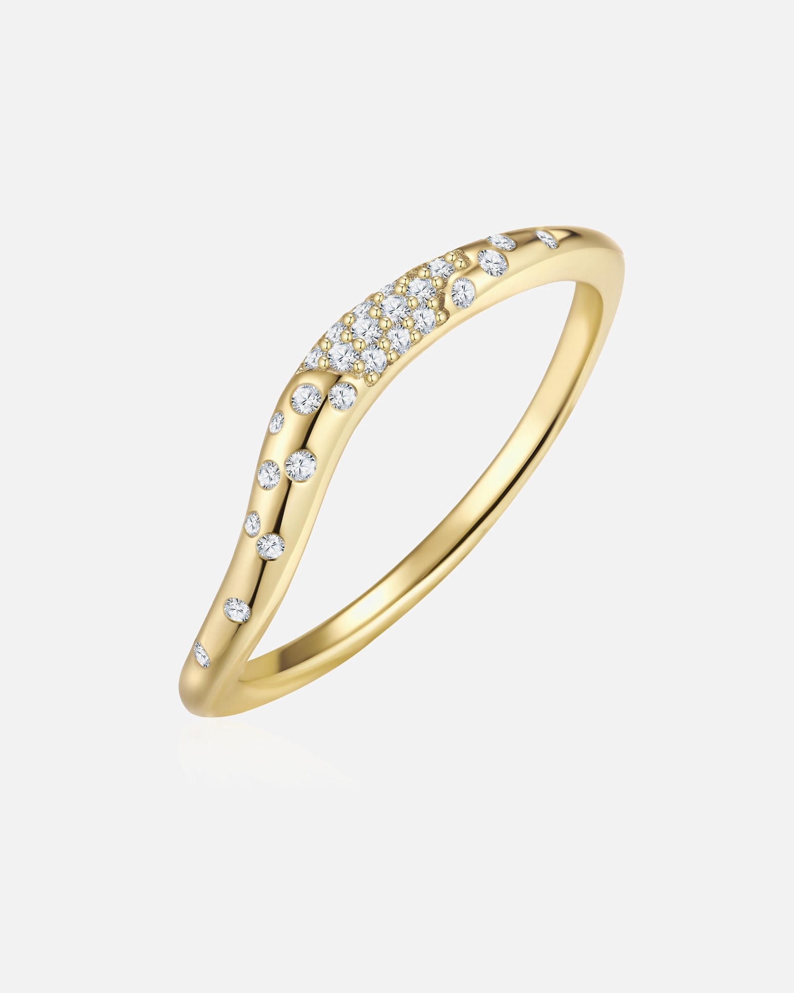 Bague pour Femme Glanzstücke München Bague en Argent sterling en Or jaune 52