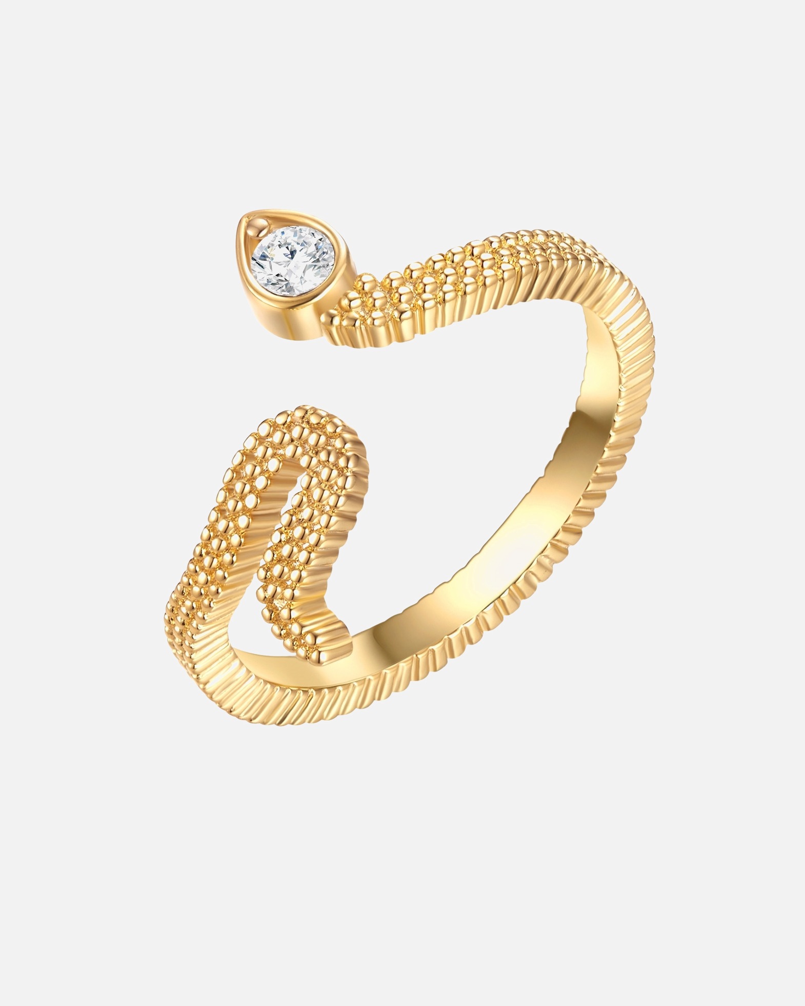 Bague pour Femme Lulu & Jane Bague Serpent en Métal en Or jaune 58