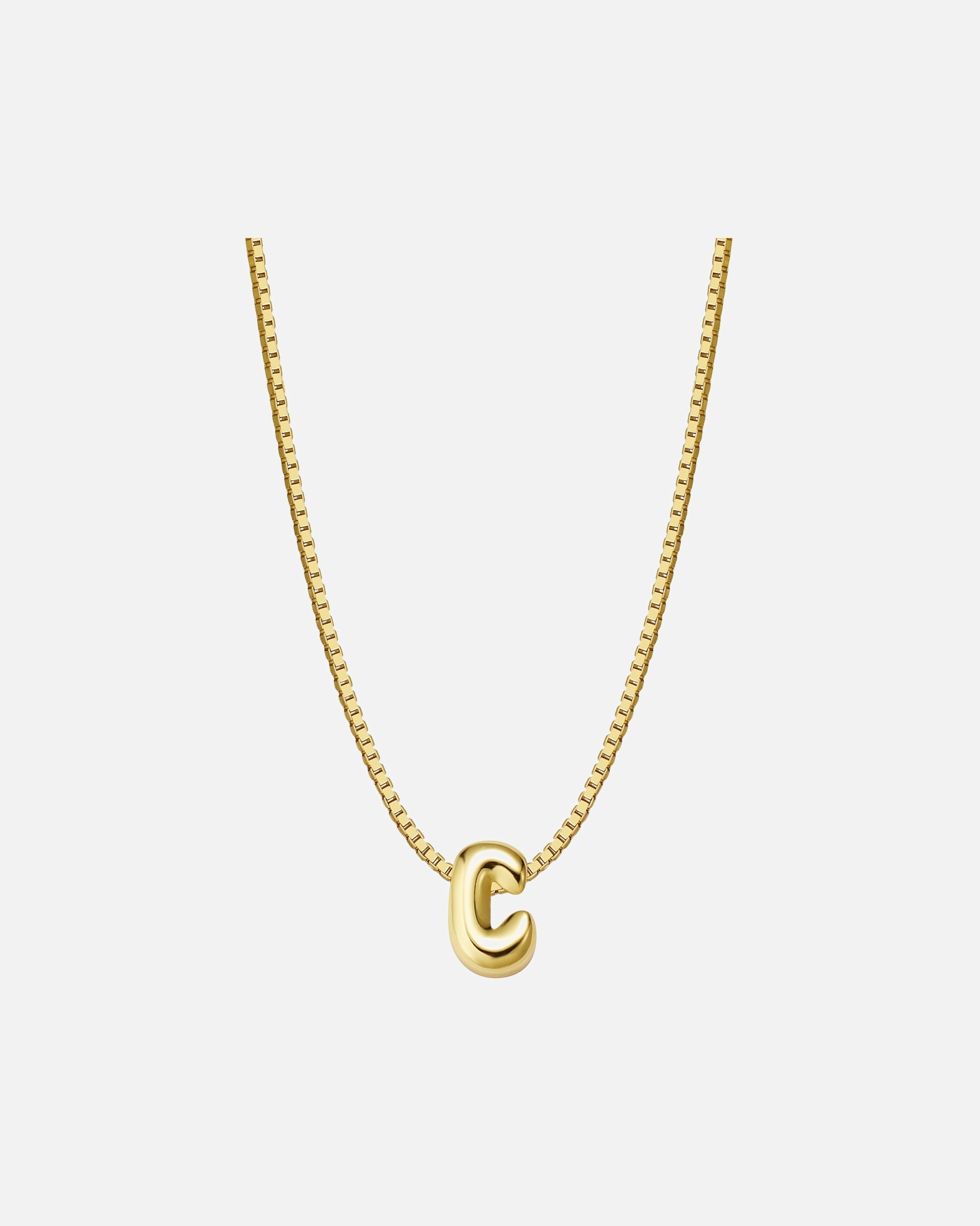 Collier pour Femme Glanzstücke München Collier Lettre C en Argent Sterling en or jaune 40,0 cm Basiskette + 5,0 cm Verlängerung