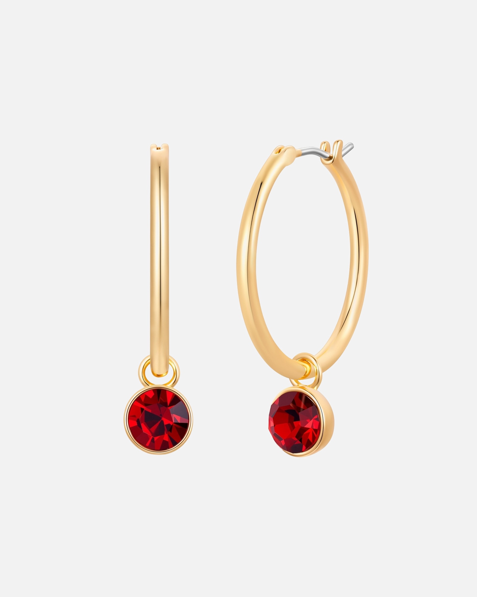 Créoles pour Femme Lulu & Jane Créoles en laiton en Or avec Cristal 31,5 mm