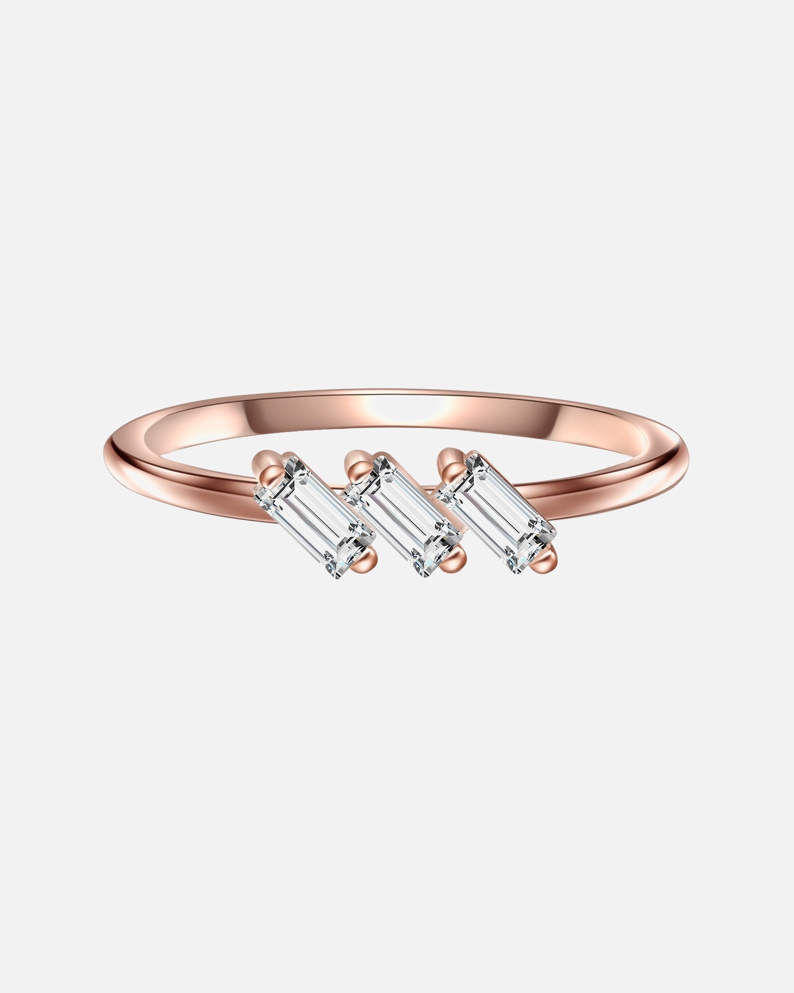 Bague pour Femme Glanzstücke München Bague en argent Argent sterling Cristal de roche en Or rose 50