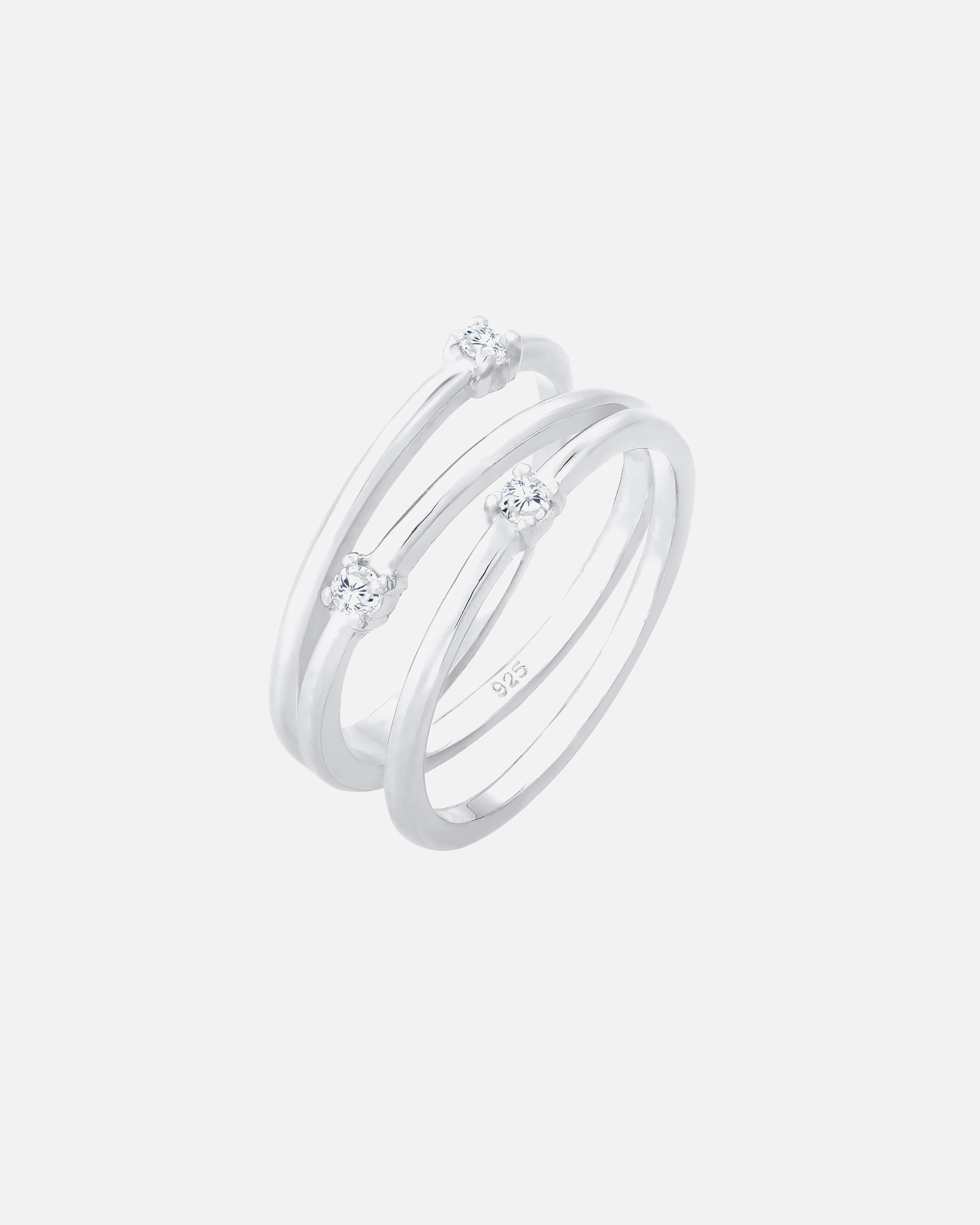 Bague pour Femme Elli Enroulé Filigrane avec Cristaux de Zircone Bague Femme - Argent (925/1000) 58