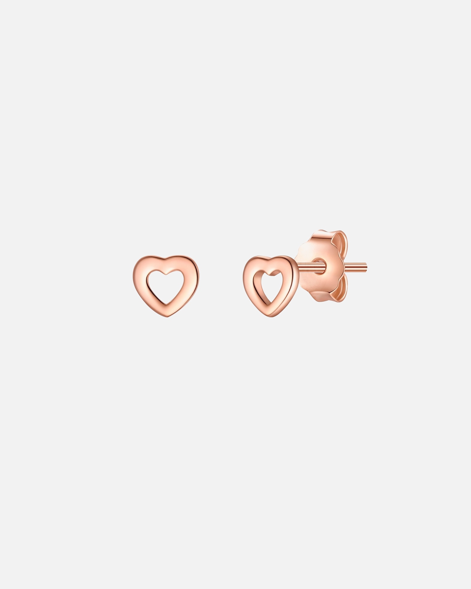 Boucles d'oreilles pour Femme Glanzstücke München Clous d'oreilles Cœur en Argent Sterling en or rose 4,1 mm