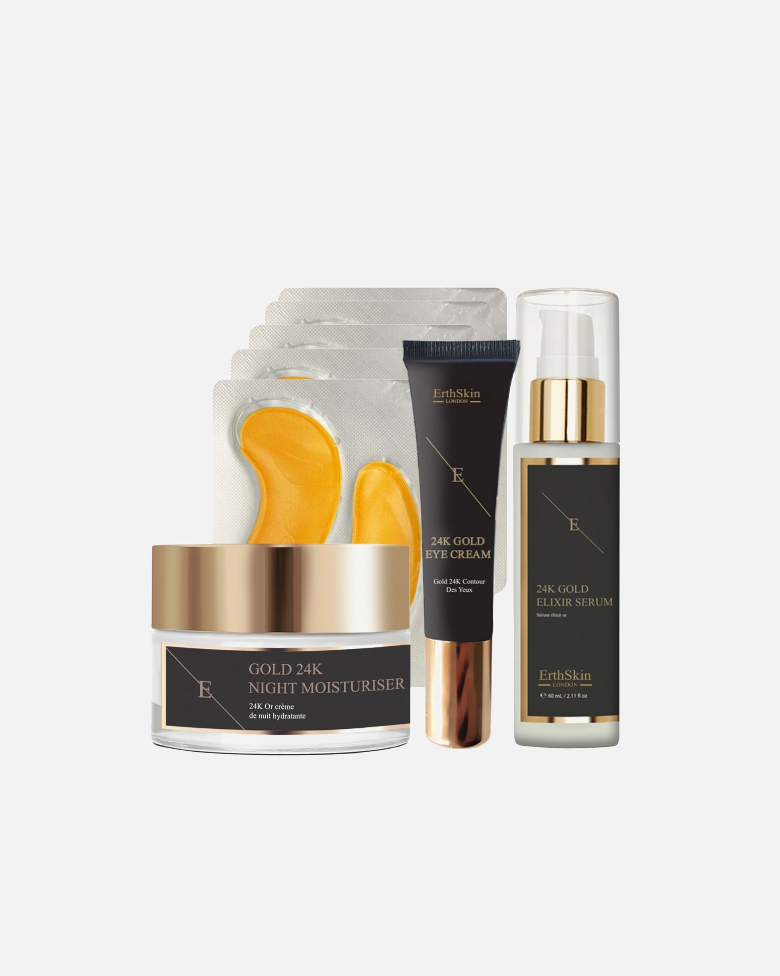 Coffret soin visage pour Femme ErthSkin London Komplettes 24K Coffret Revitalisation des Yeux 1 pièce