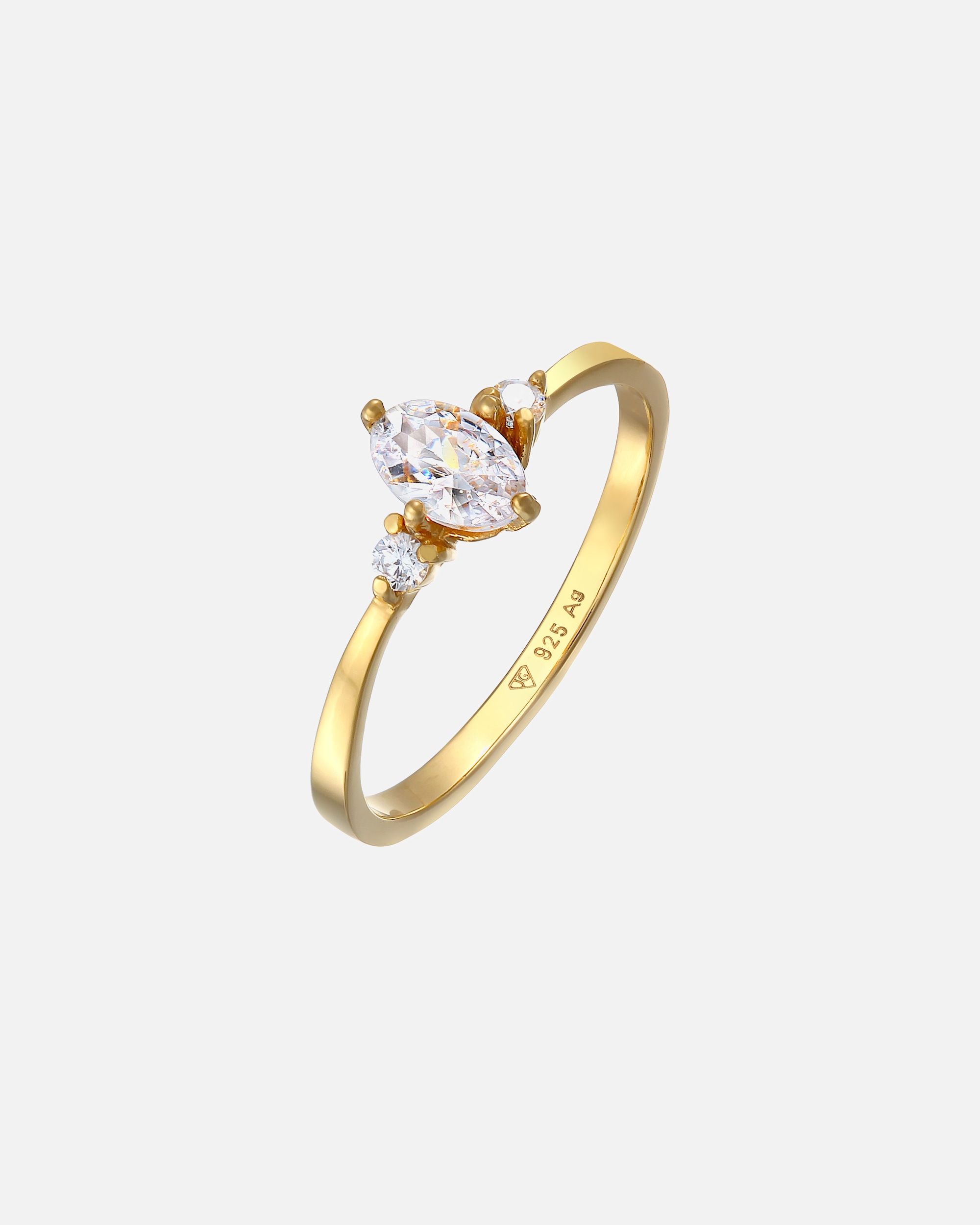 Bague pour Femme Elli Femmes Bague de fiançailles ovale avec Cristaux de Zirconium en Argent Sterling 925 56