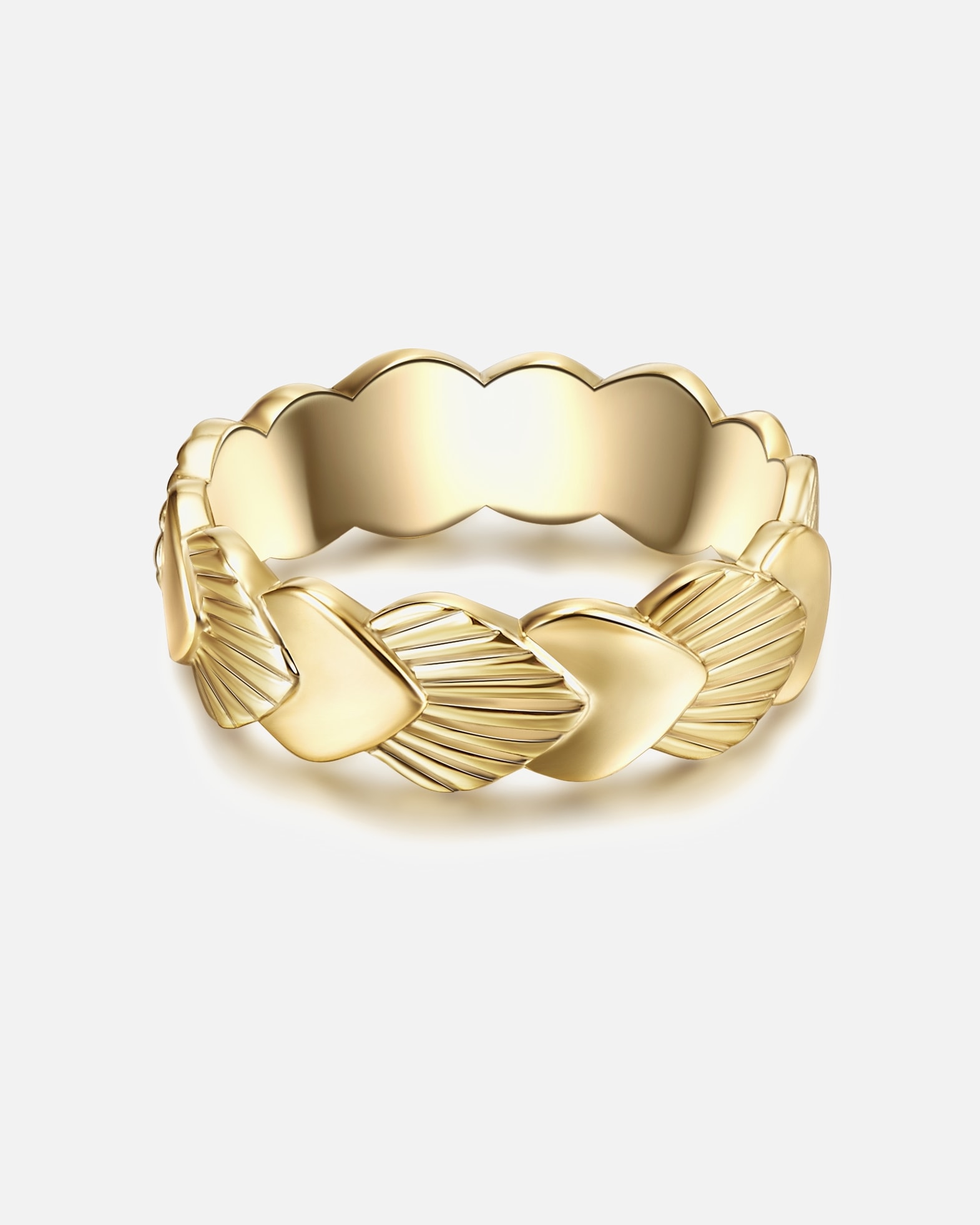 Bague pour Femme Glanzstücke München Bague en argent Coquillage Argent sterling en Or jaune 54