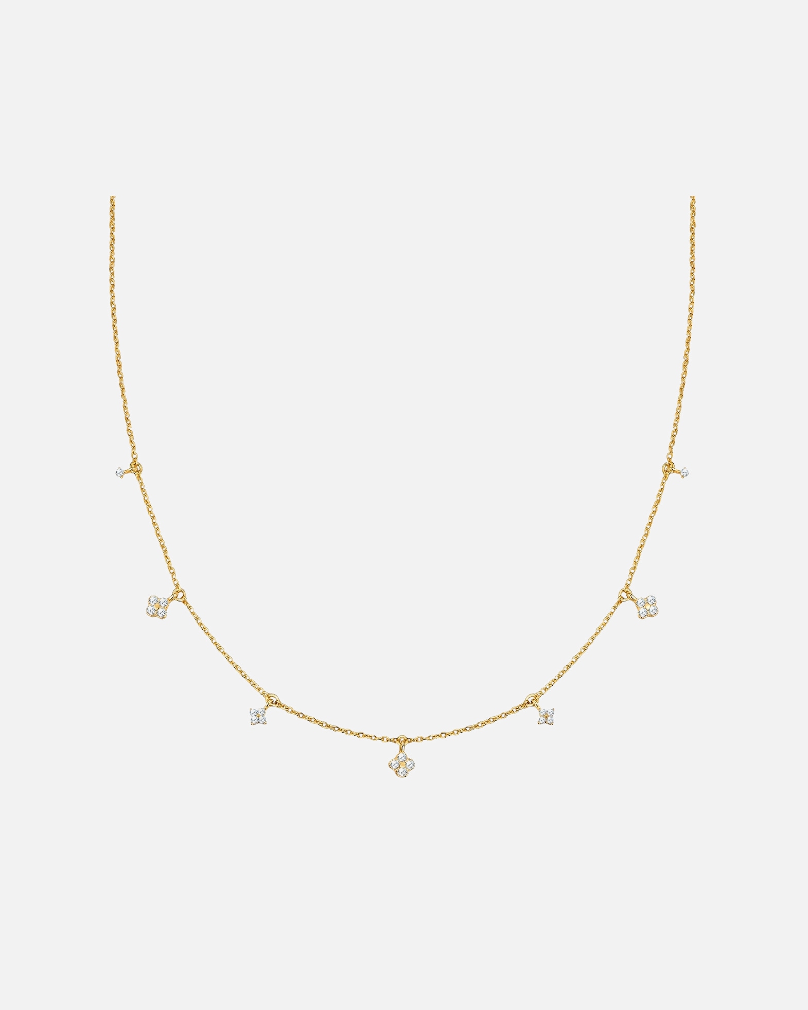 Collier pour Femme Glanzstücke München Collier en Argent Sterling en or jaune avec Zirconium 40,0 cm Basiskette + 5,0 cm Verlängerung
