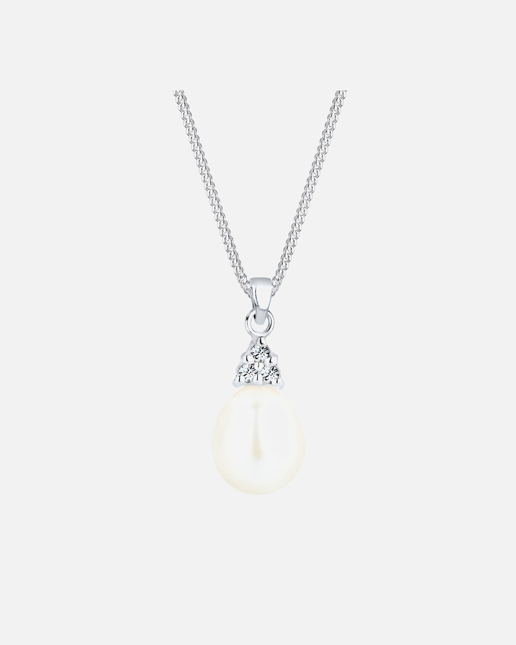 Collier pour Femme Elli PERLU Perle de Culture d'Eau Douce Cristal Femme (925/1000) Argent 45