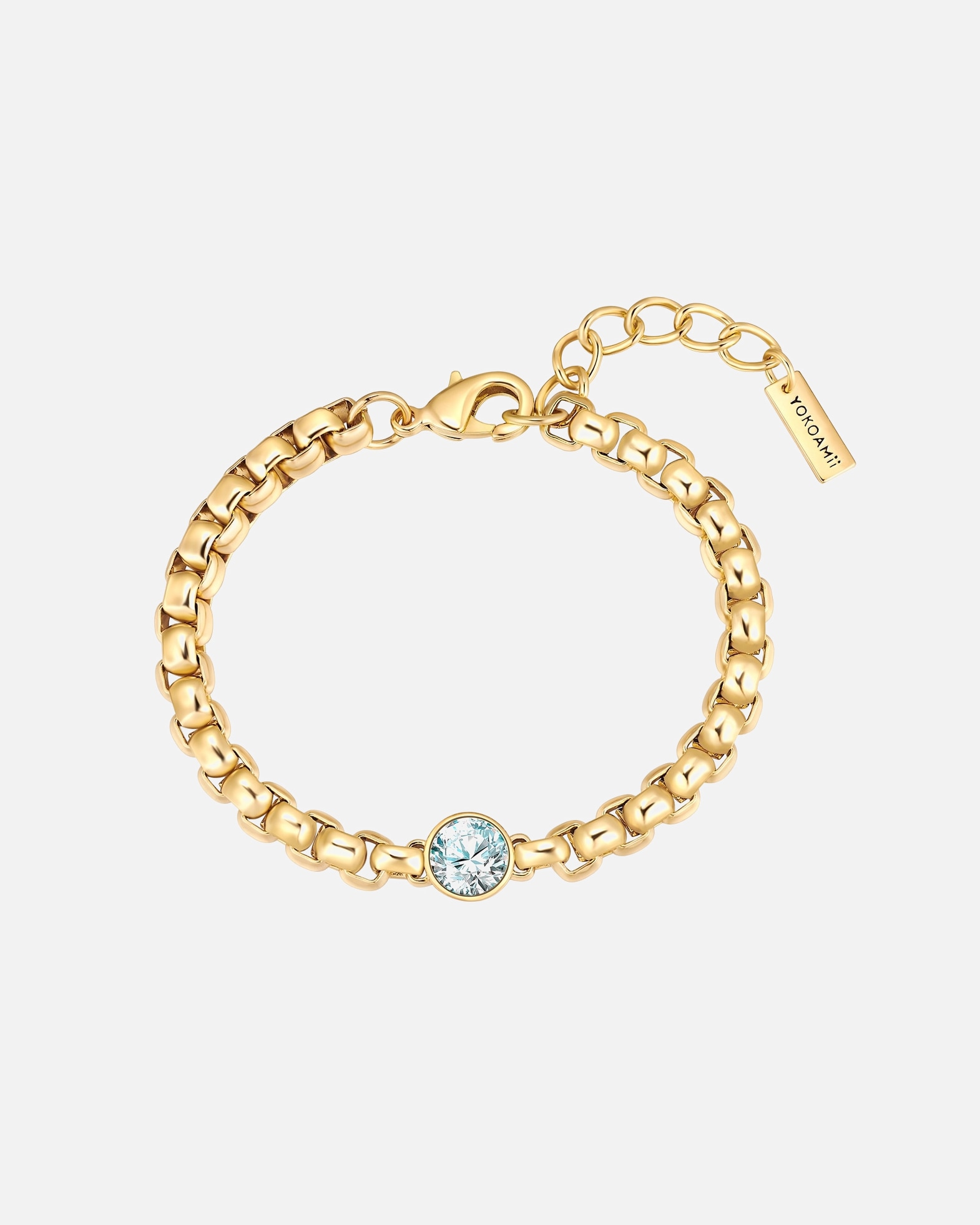 Bracelet pour Femme Bracelet en laiton doré avec Zircon Longueur de base 18 cm + Rallonge 3 cm