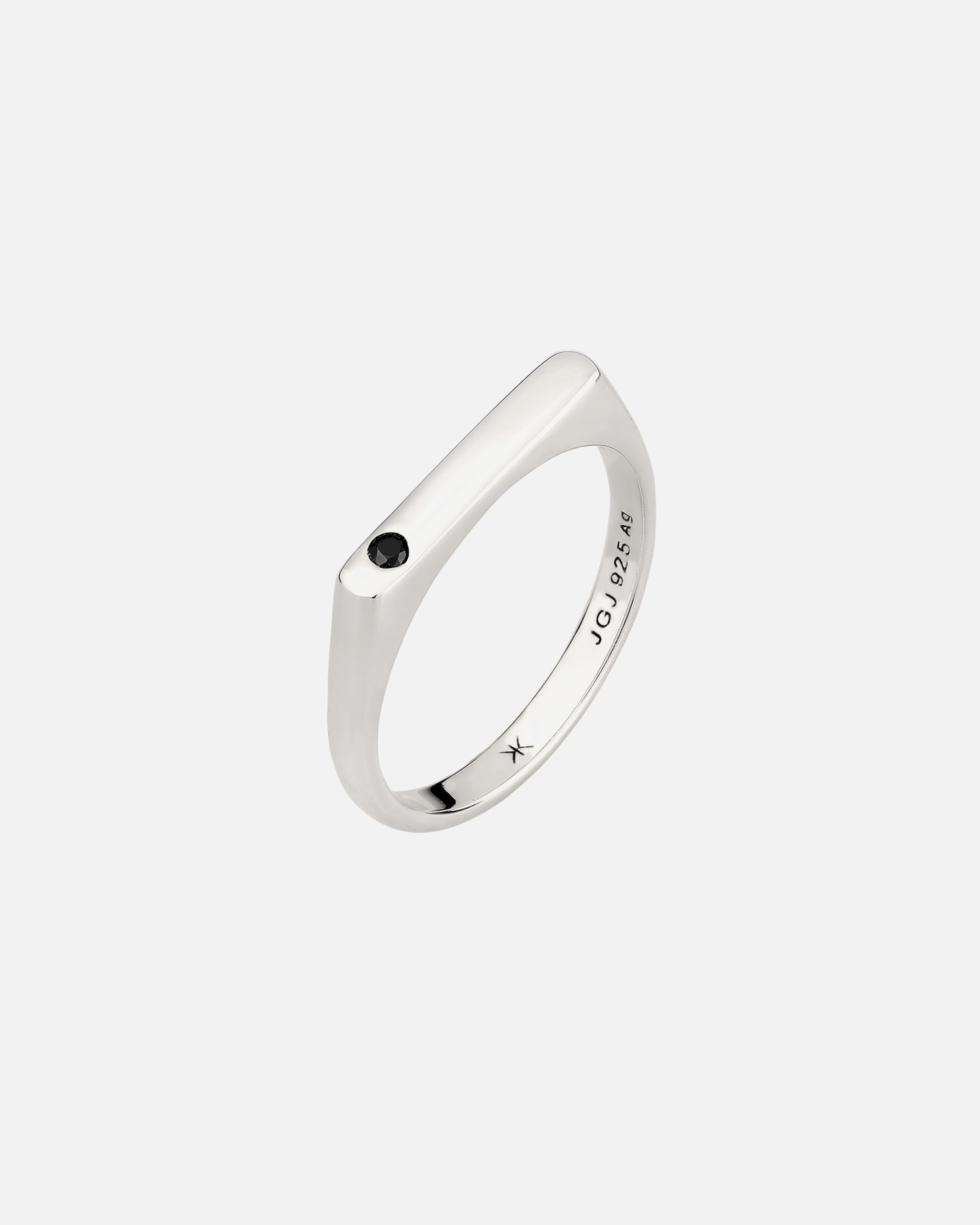 Bague pour Homme KUZZOI Chevalière Zirconia Noir 925 Sterling Silver 62