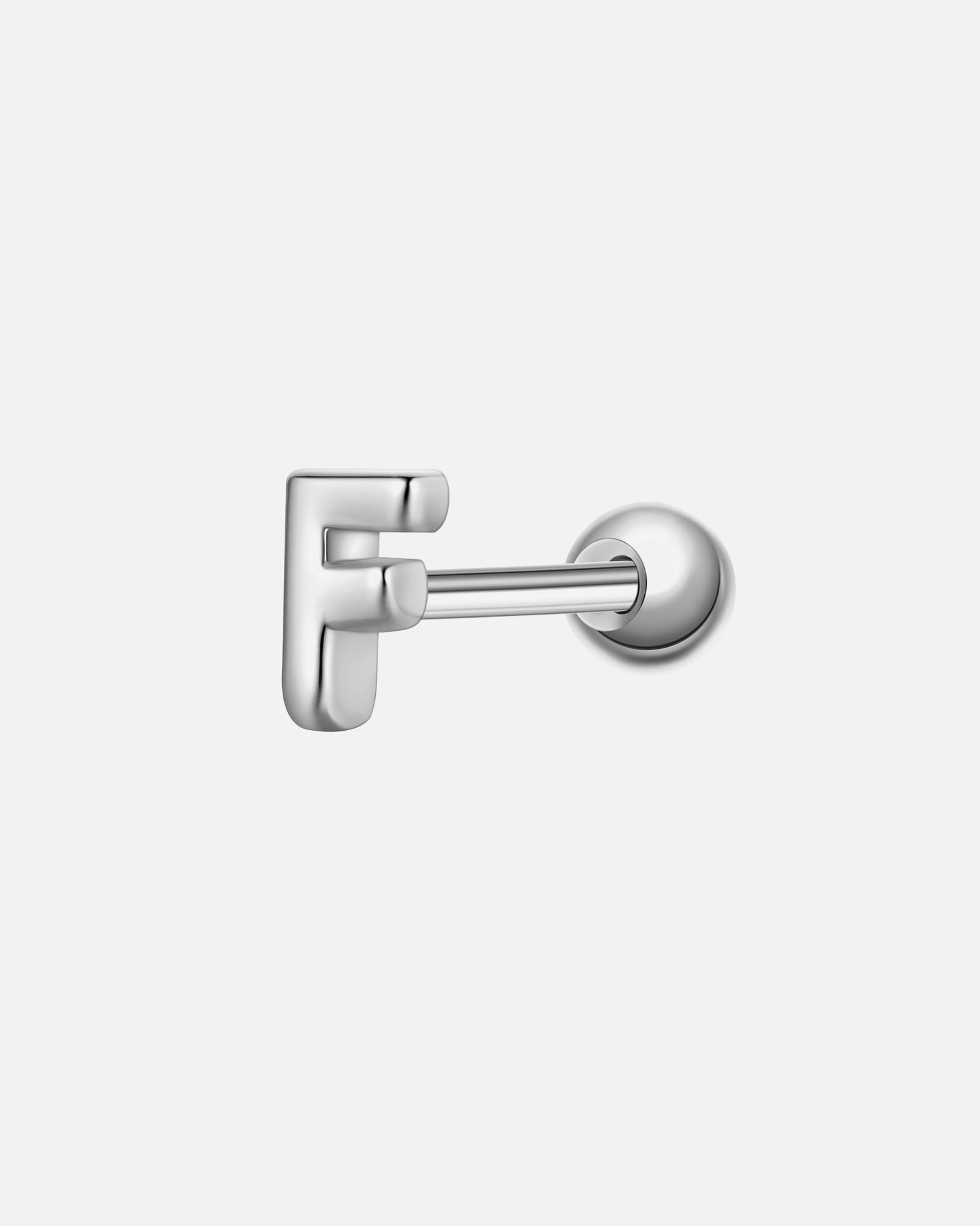 Boucles d'oreilles pour Femme Glanzstücke München Piercing Lettre F en argent sterling en argent 4,2 mm