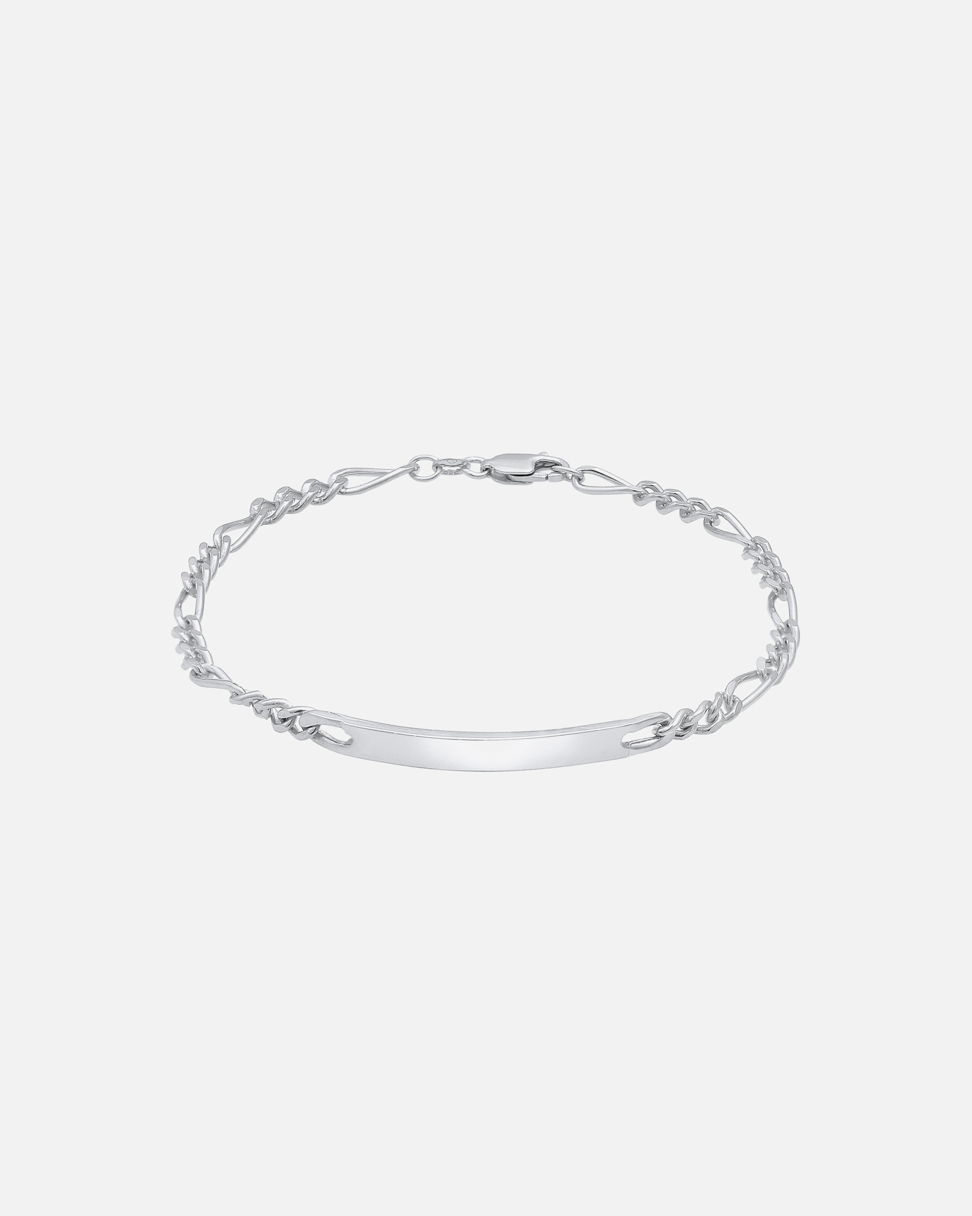 Bracelet pour Homme KUZZOI Plaque d'identité pour homme Figaro Discreet Classic en argent sterling 925 21