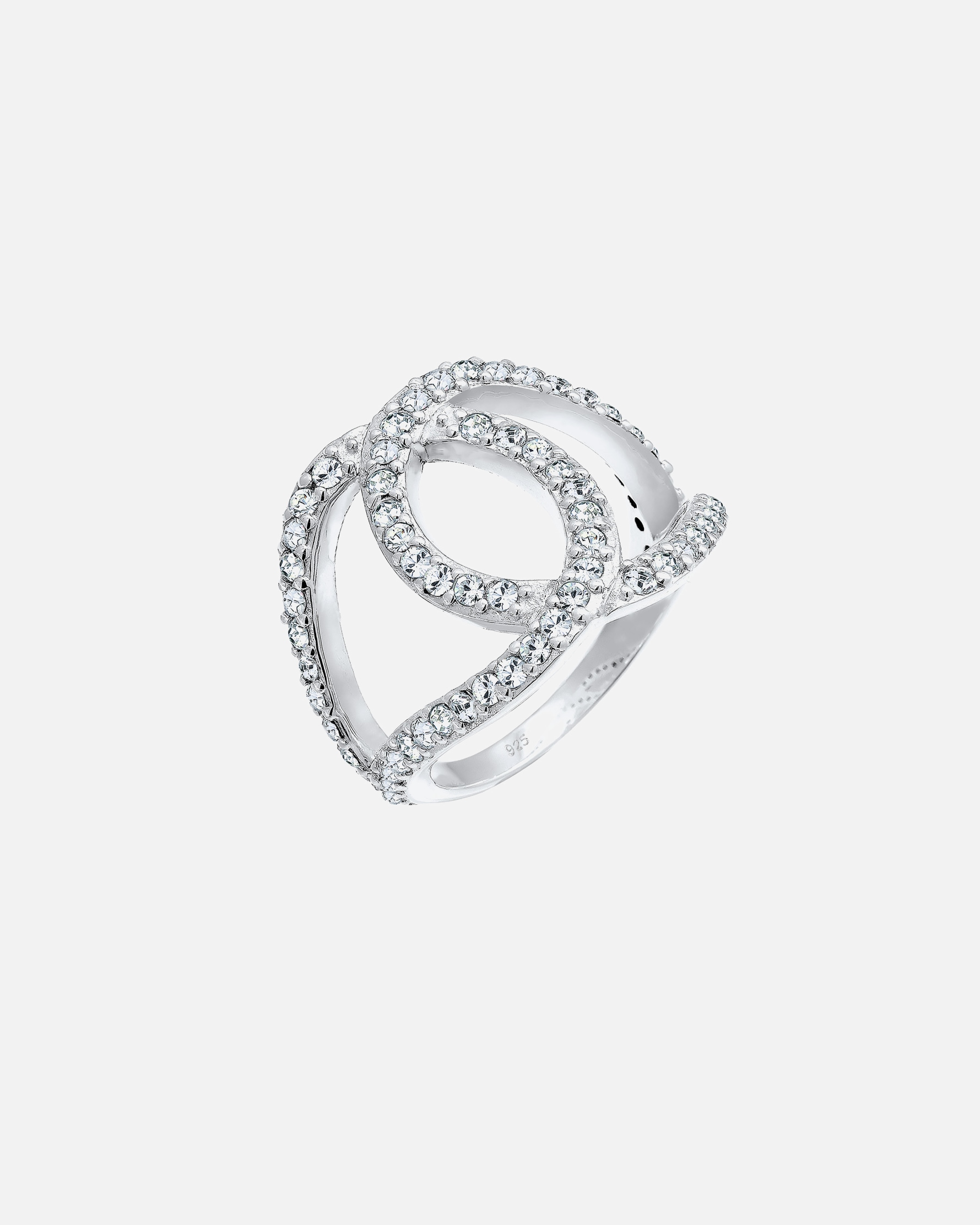 Bague pour Femme Elli Femmes Amour Nœud avec cristaux en argent sterling 925 54