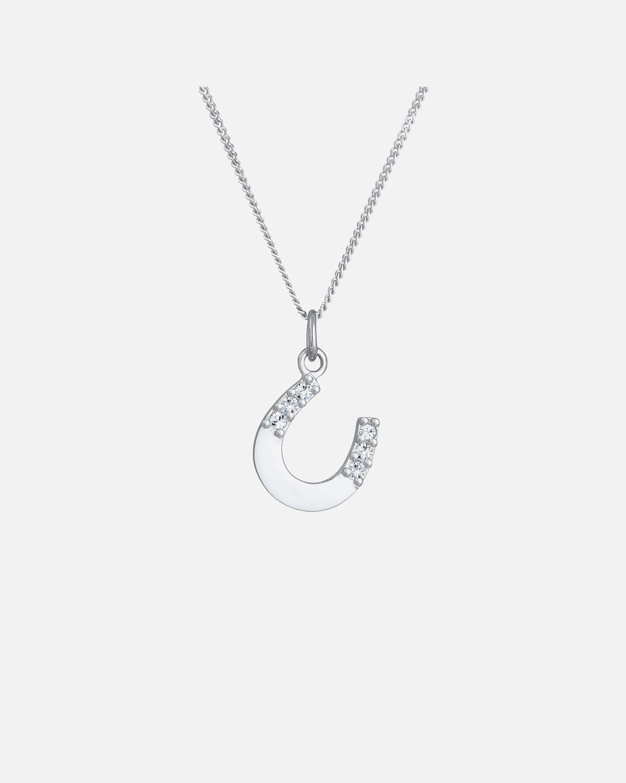 Collier pour Femme Elli Femmes pendentif fer à cheval simple avec cristal en argent sterling 925 silberfarben