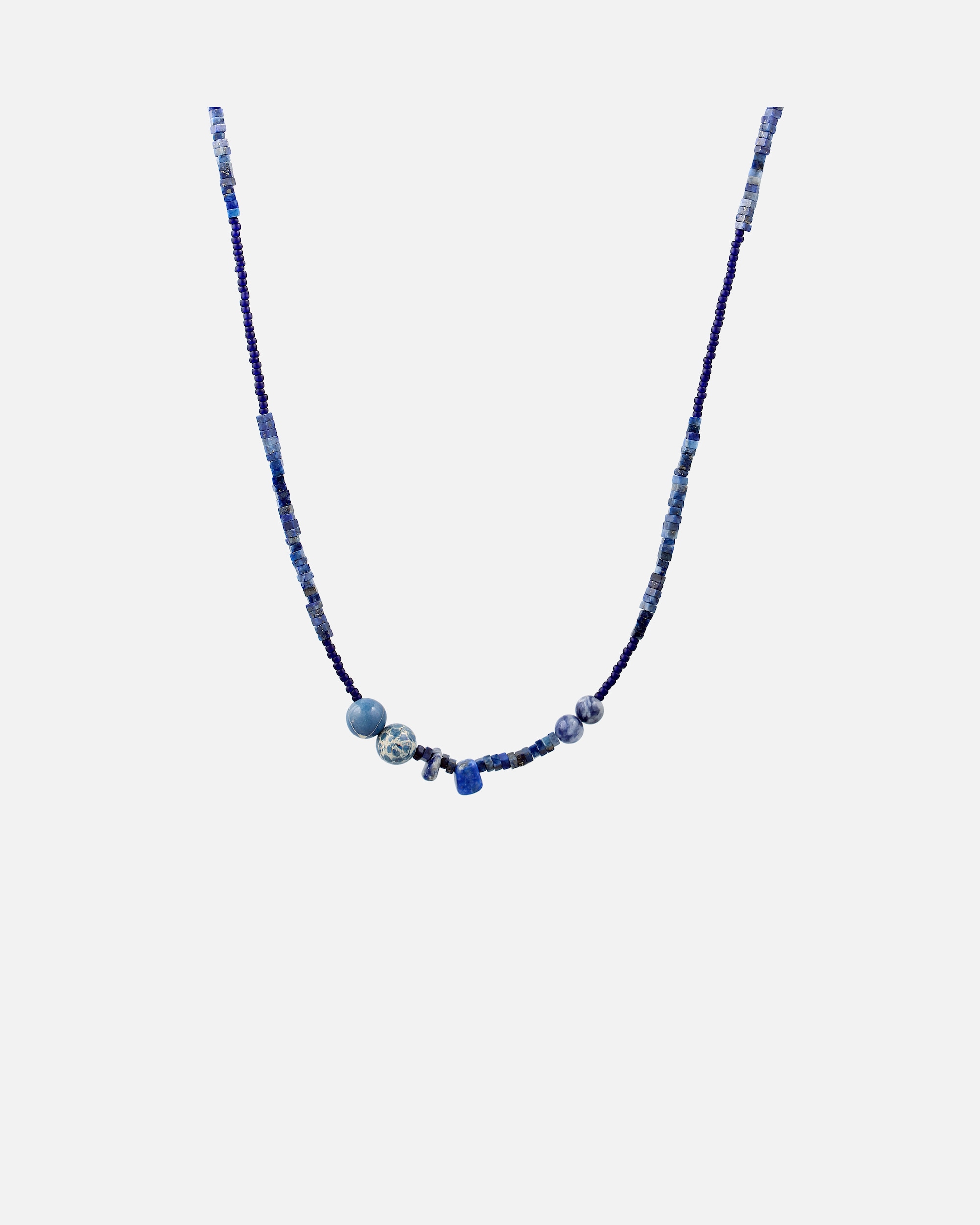 Collier pour Homme Haze & Glory Default Brand Line Collier argent Lapis Lazuli Bleu 925 Sterling Silver 50