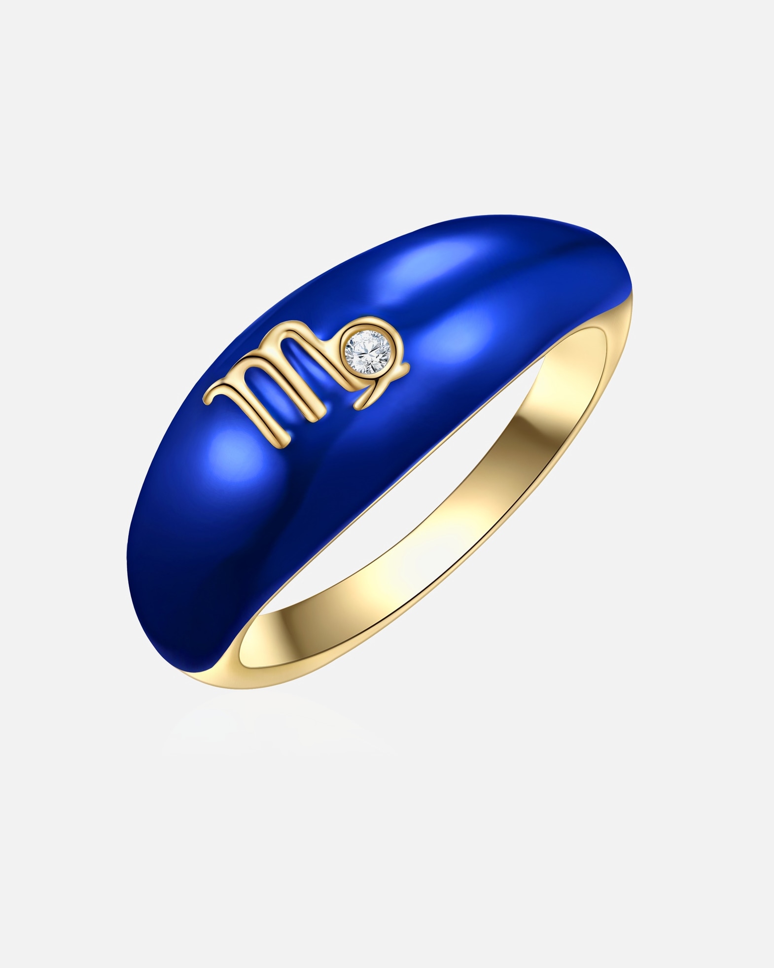 Bague pour Femme Glanzstücke München Bague Zodiaque Vierge en Argent sterling en Or jaune 54